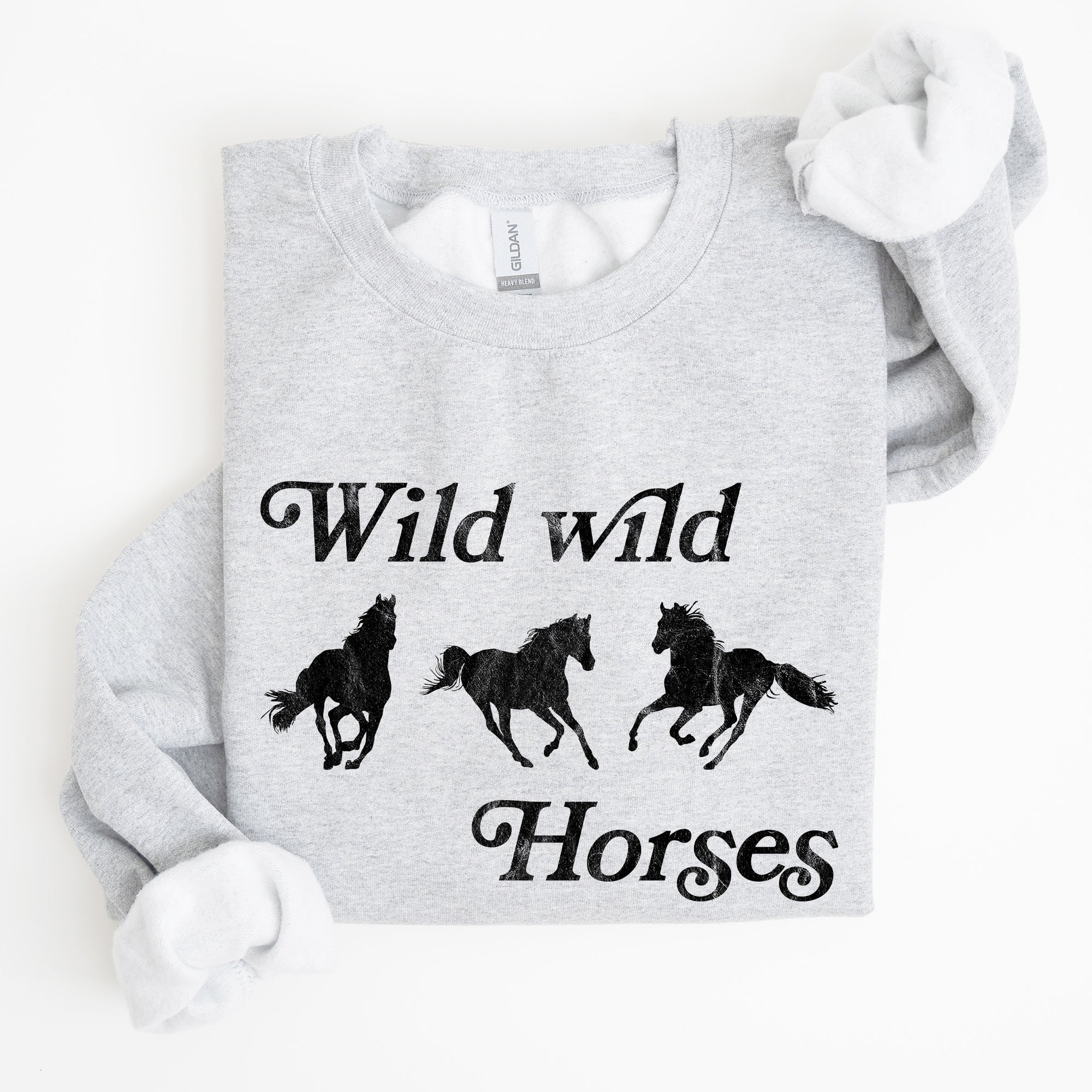 Wild Wild Horses Country Cowboy Retro Cowgirl Western Spirit Vintage Americana Classic Ride Rodeo Soul Sweatshirt