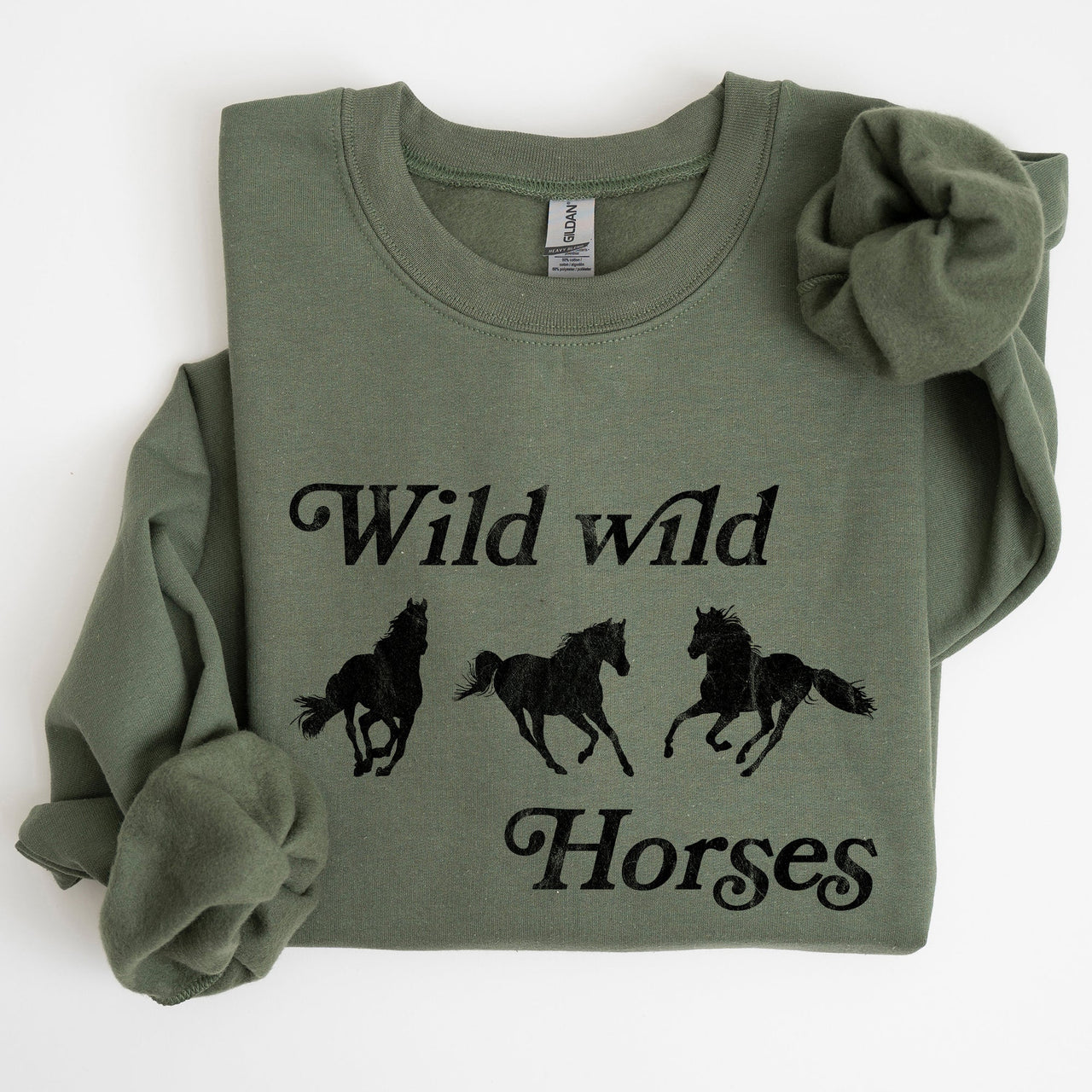 Wild Wild Horses Country Cowboy Retro Cowgirl Western Spirit Vintage Americana Classic Ride Rodeo Soul Sweatshirt