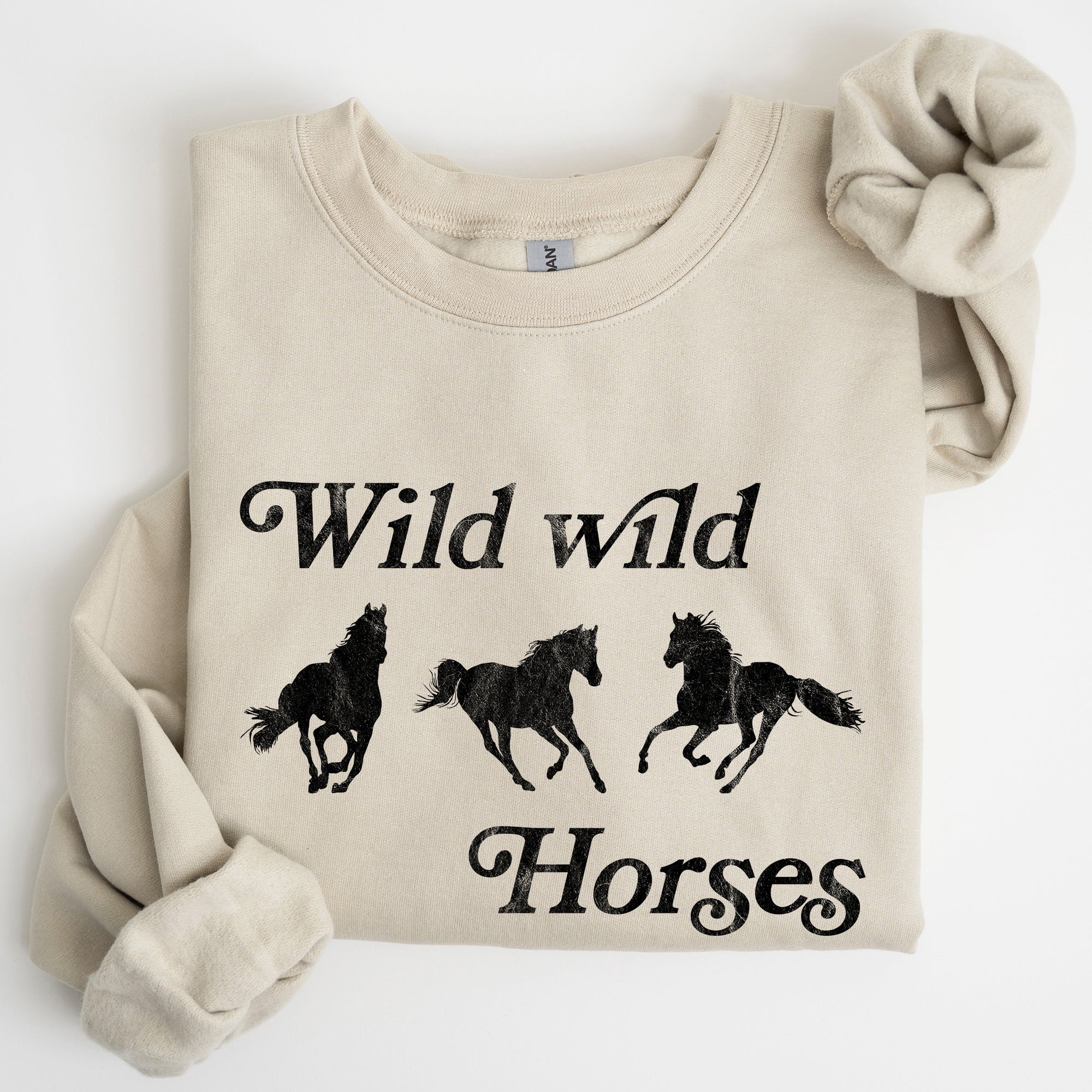 Wild Wild Horses Country Cowboy Retro Cowgirl Western Spirit Vintage Americana Classic Ride Rodeo Soul Sweatshirt