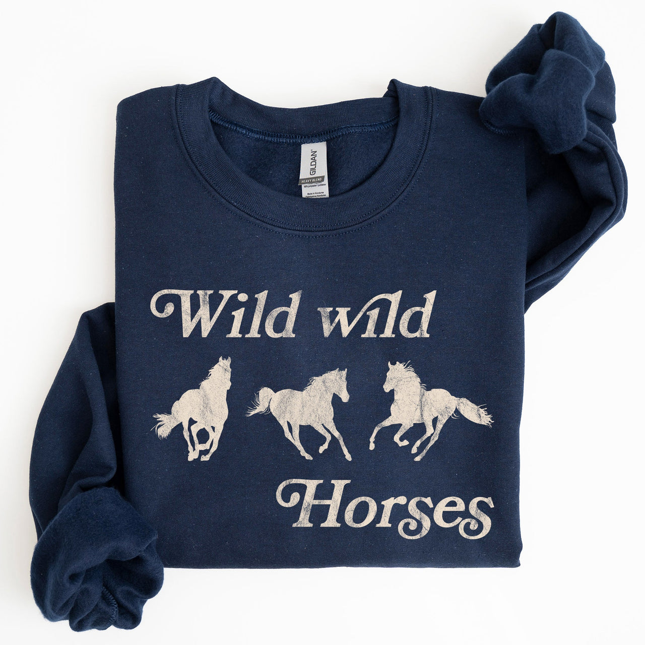 Wild Wild Horses, Country, Western Rodeo Spirit And Prairie Sunset Art Sweatshirt