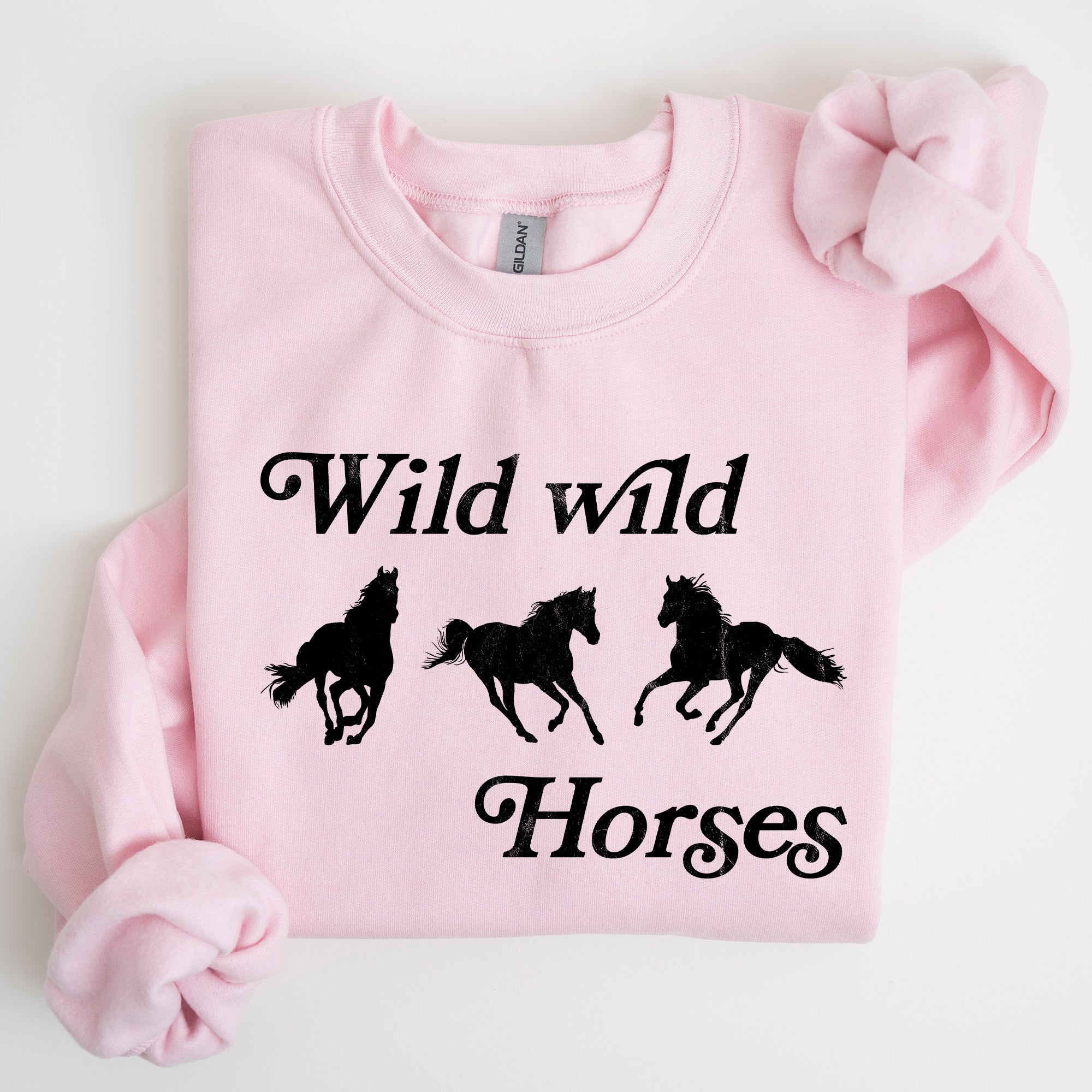 Wild Wild Horses, Country, Western Rodeo Spirit And Prairie Sunset Art Sweatshirt