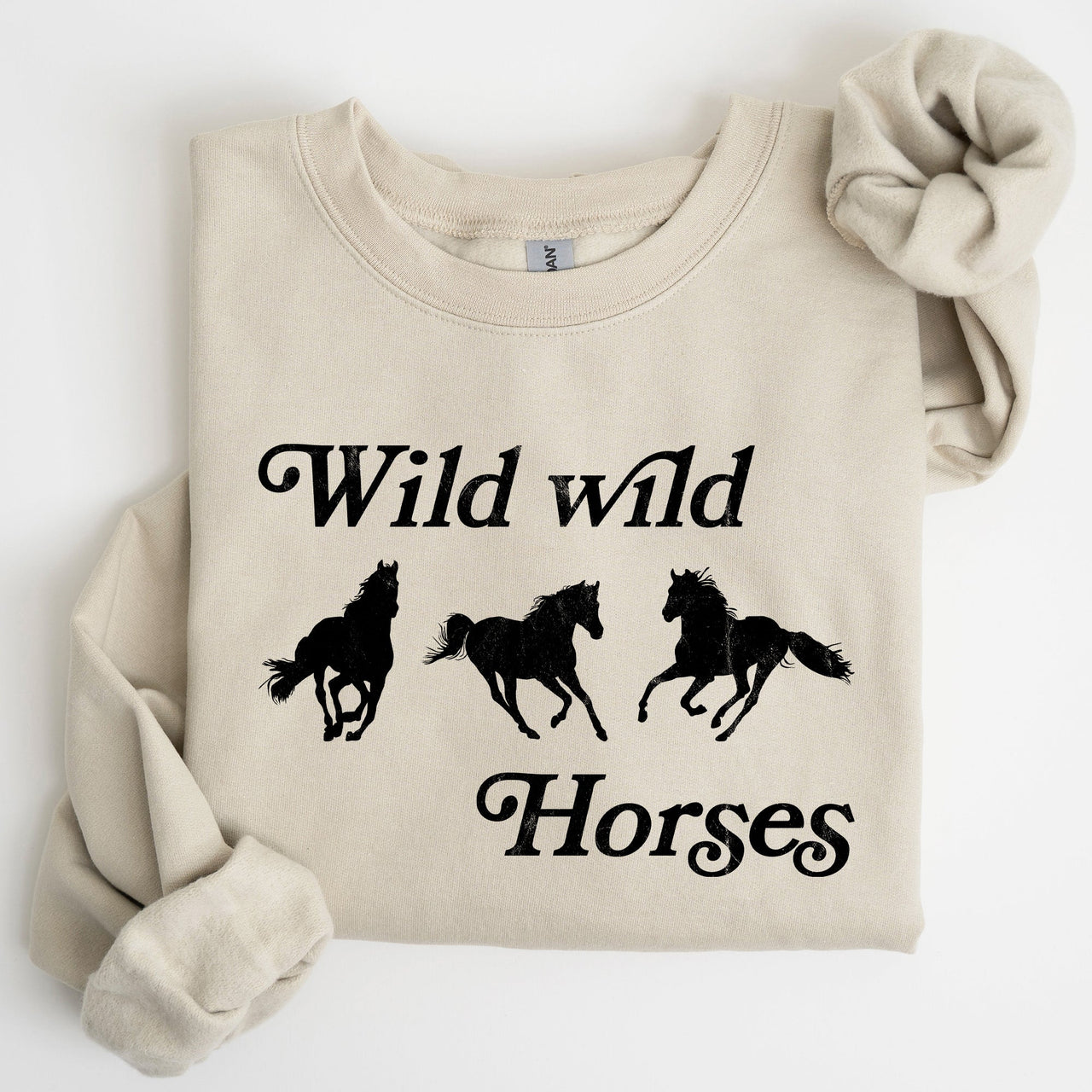 Wild Wild Horses, Country, Western Rodeo Spirit And Prairie Sunset Art Sweatshirt