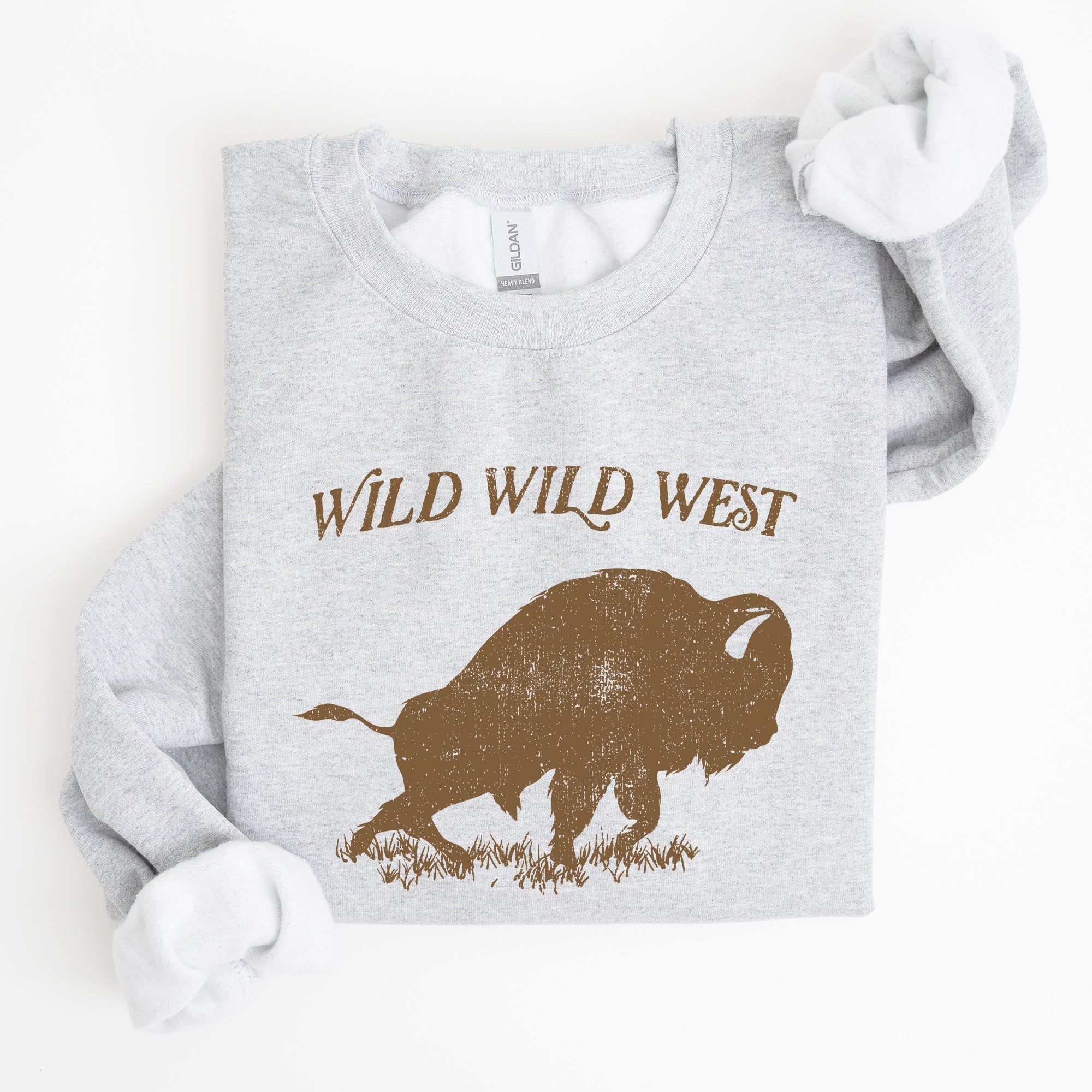Wild Wild West Buffalo Country Cowboy Cowgirl Western Frontier Saga Collection Vintage Sweatshirt