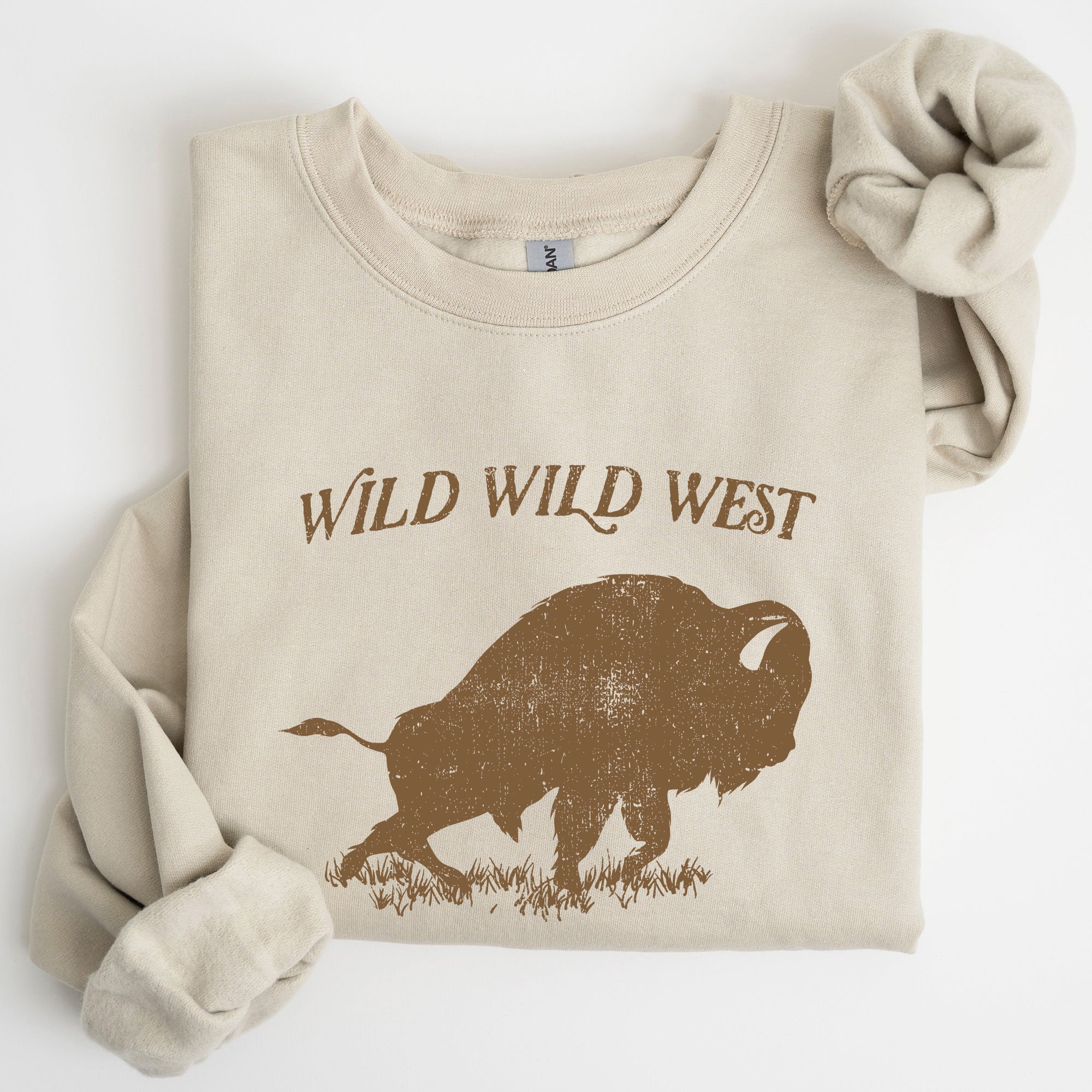 Wild Wild West Buffalo Country Cowboy Cowgirl Western Frontier Saga Collection Vintage Sweatshirt