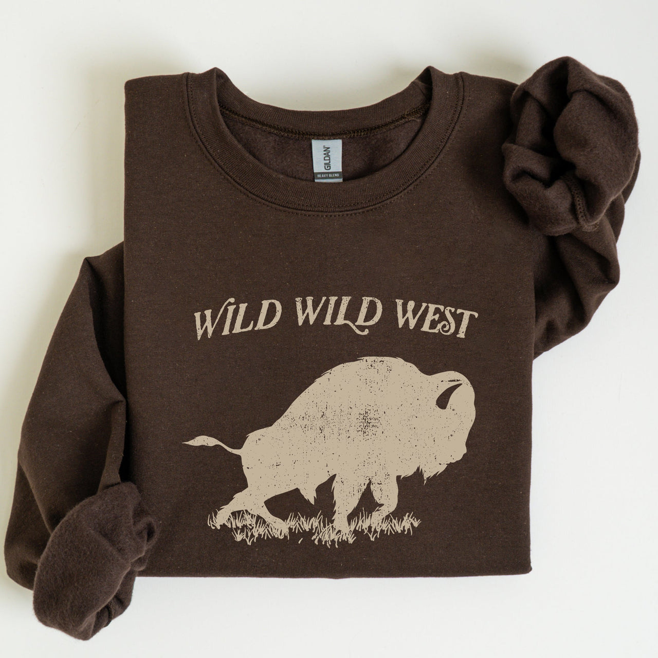 Wild Wild West Buffalo Country Cowboy Cowgirl Western Frontier Saga Collection Vintage Sweatshirt