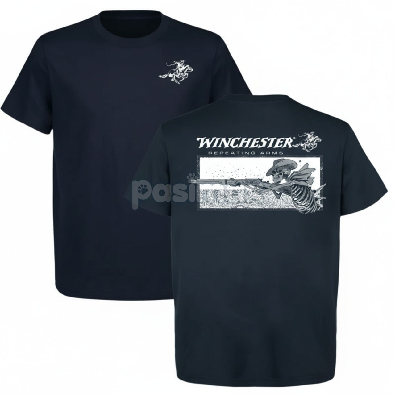 Winchester Repeating Arms T-Shirt - Skeleton Cowboy Graphic Tee, Vintage Western Americana Shirt
