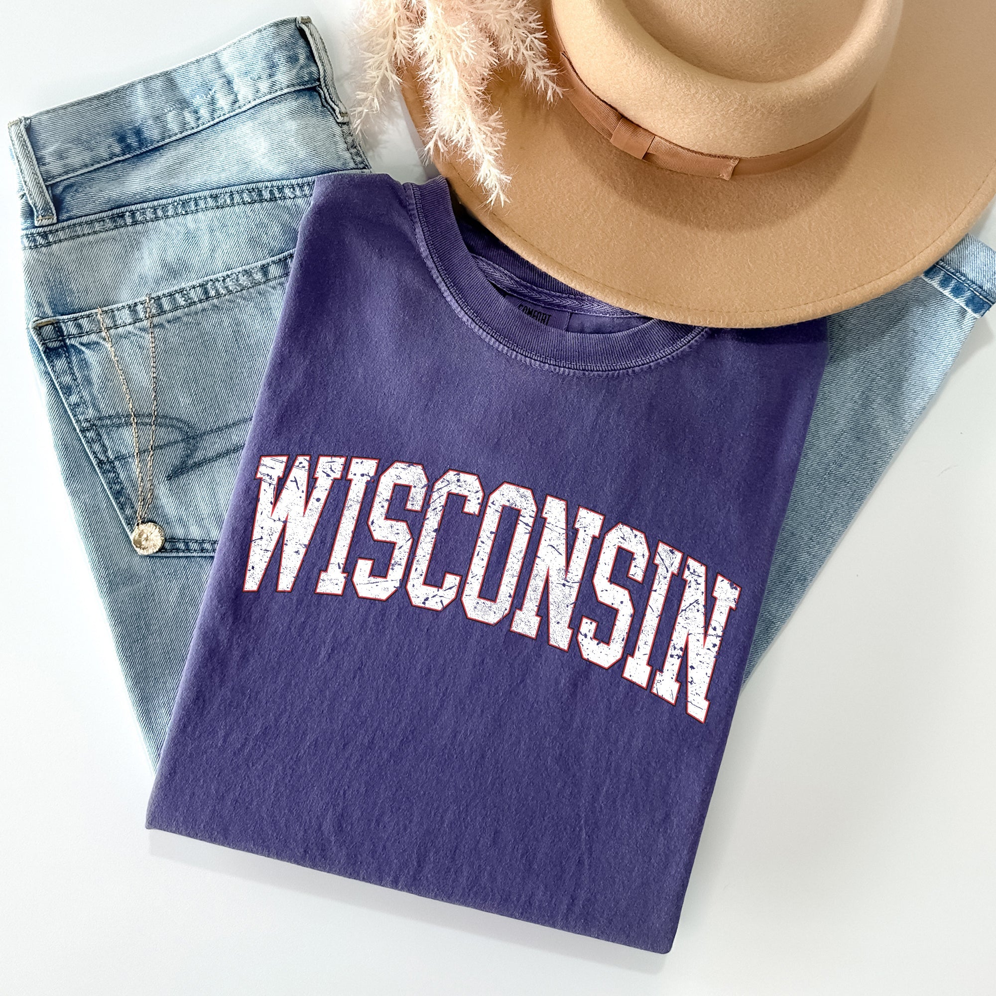 Wisconsin Football Game Day Tailgate Party University State Fans Unite Comfort Colors Tee