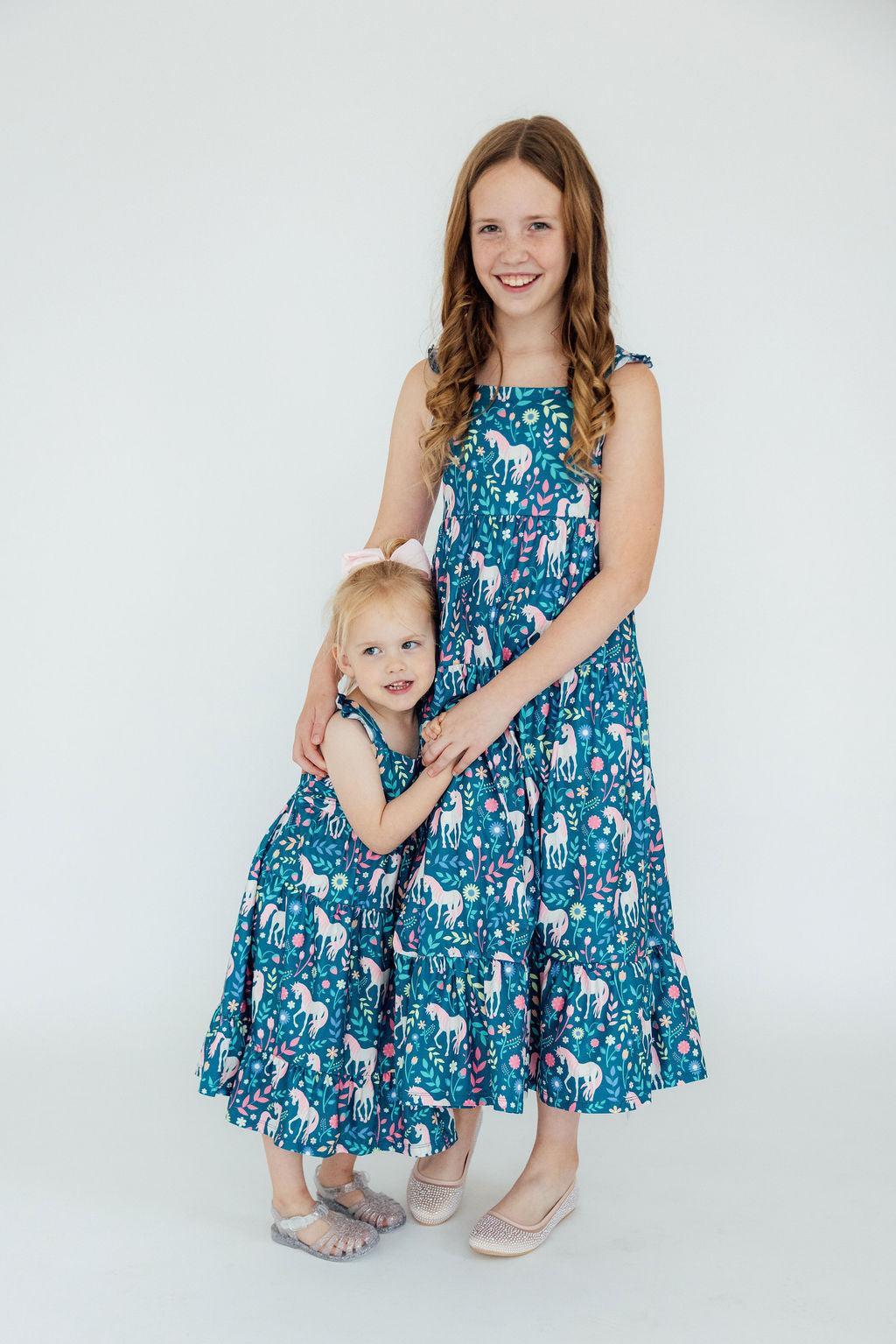 Wish Upon a Unicorn Ruffle Maxi Dress