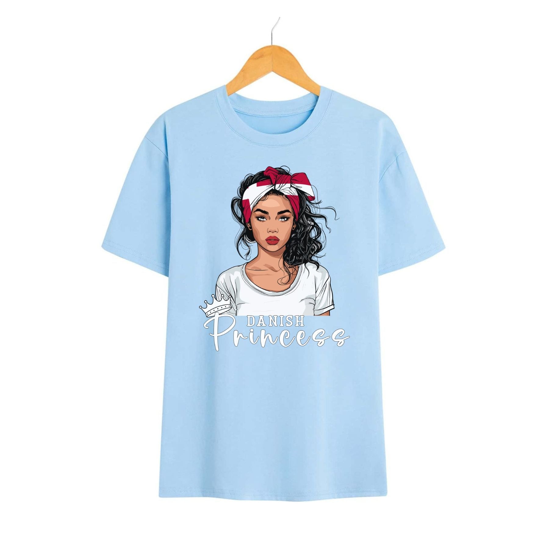 Women’s Danish Princess Tee - Denmark Flag Souvenir Shirt, Scandinavian Pride Apparel