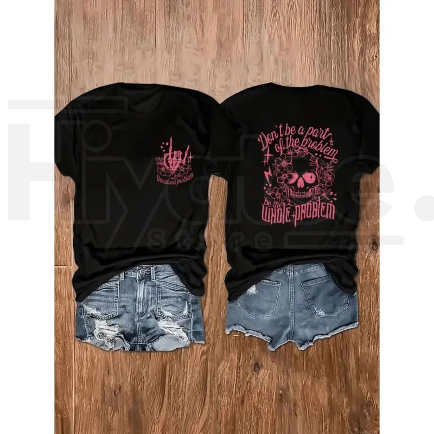 Women's Plus Size Skull Print T-Shirt – Smooth Comfort Stretch Crew Neck Tee