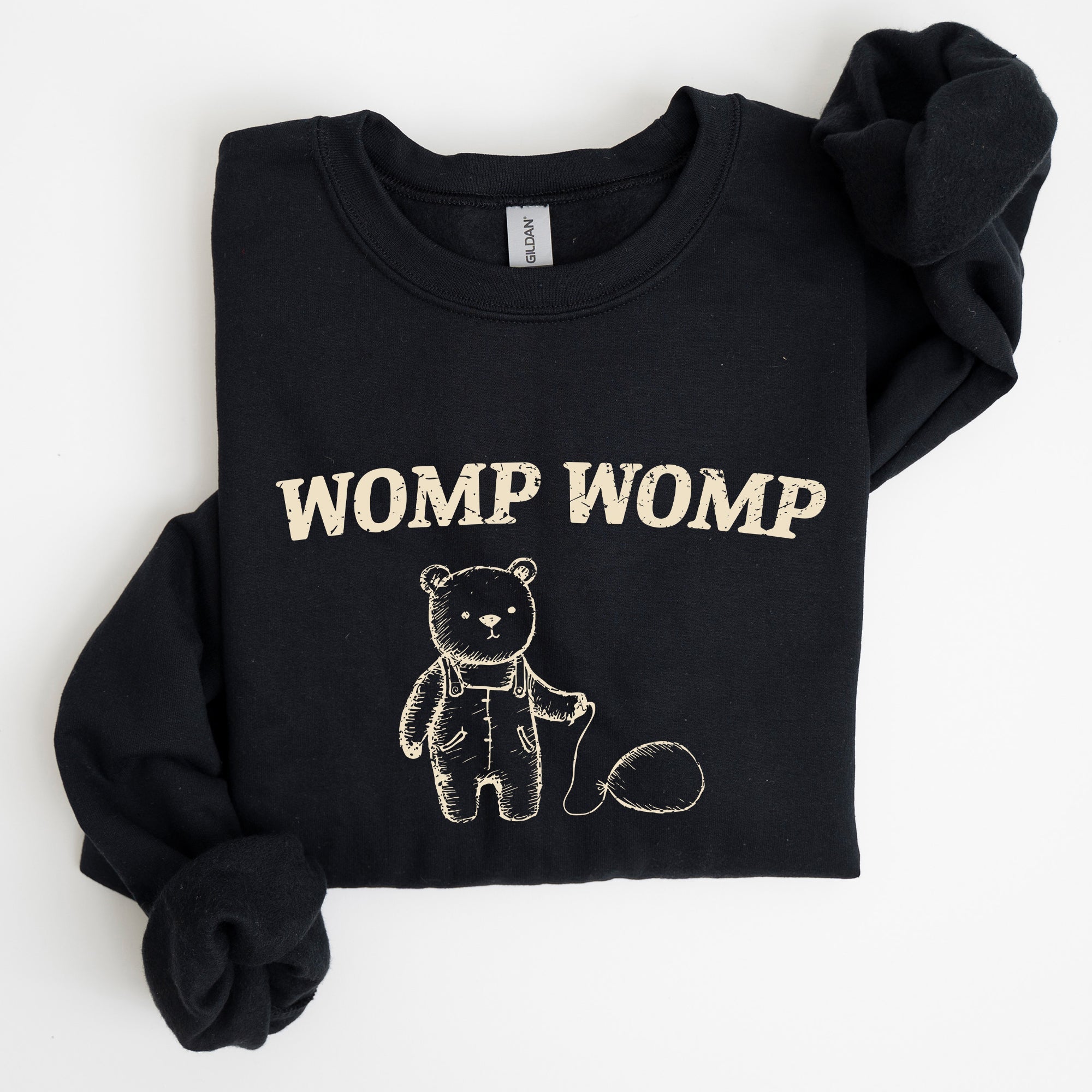 Womp Womp Sad Bear Balloon Meme Aesthetic Funny Graphic Limited Edition Sweatshirt
