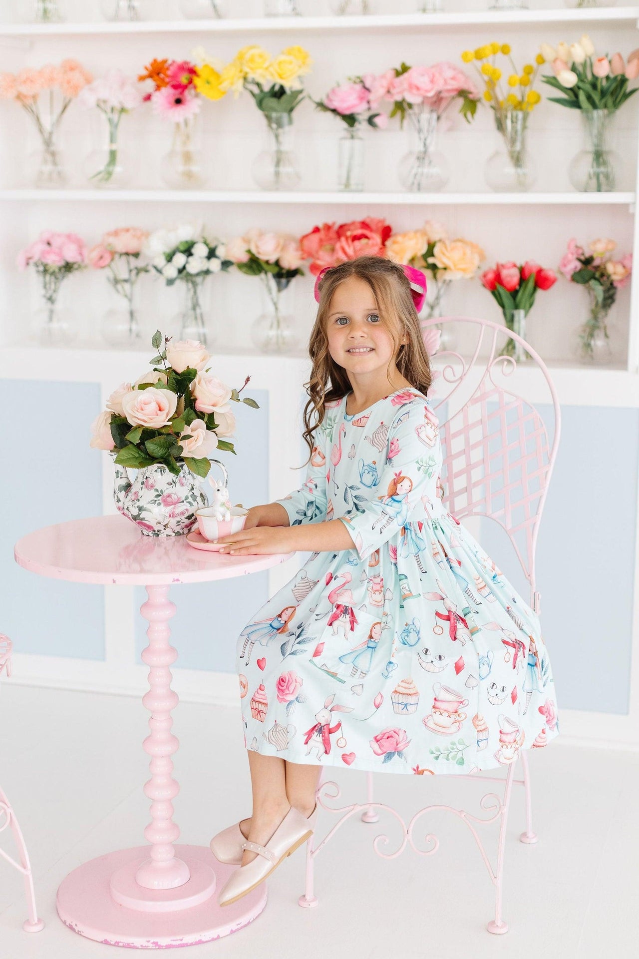 SALE Wonderland 3/4 Sleeve Pocket Twirl Dress