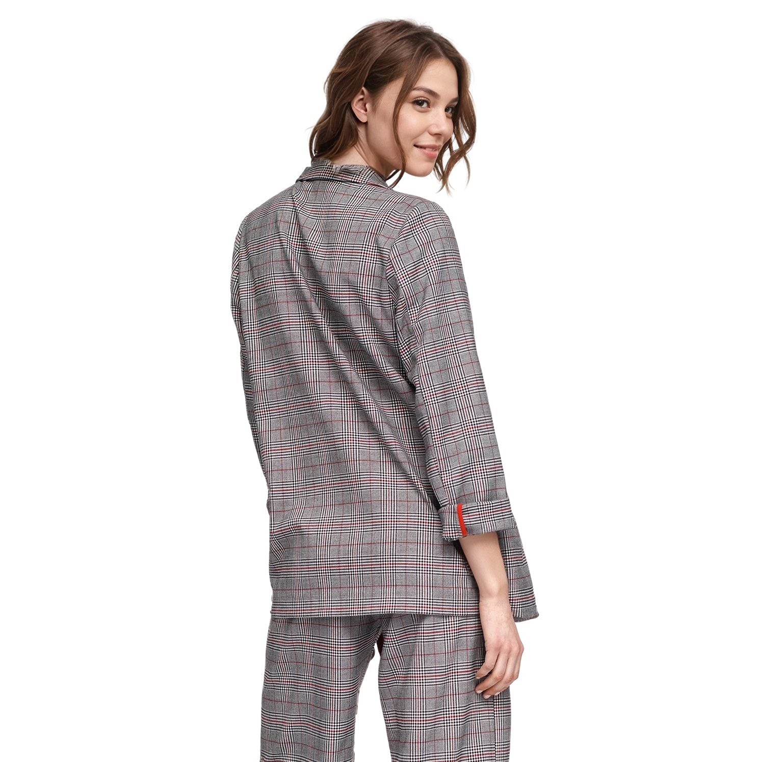 Women's Multi Glen Plaid Blazer In Grey Plaid