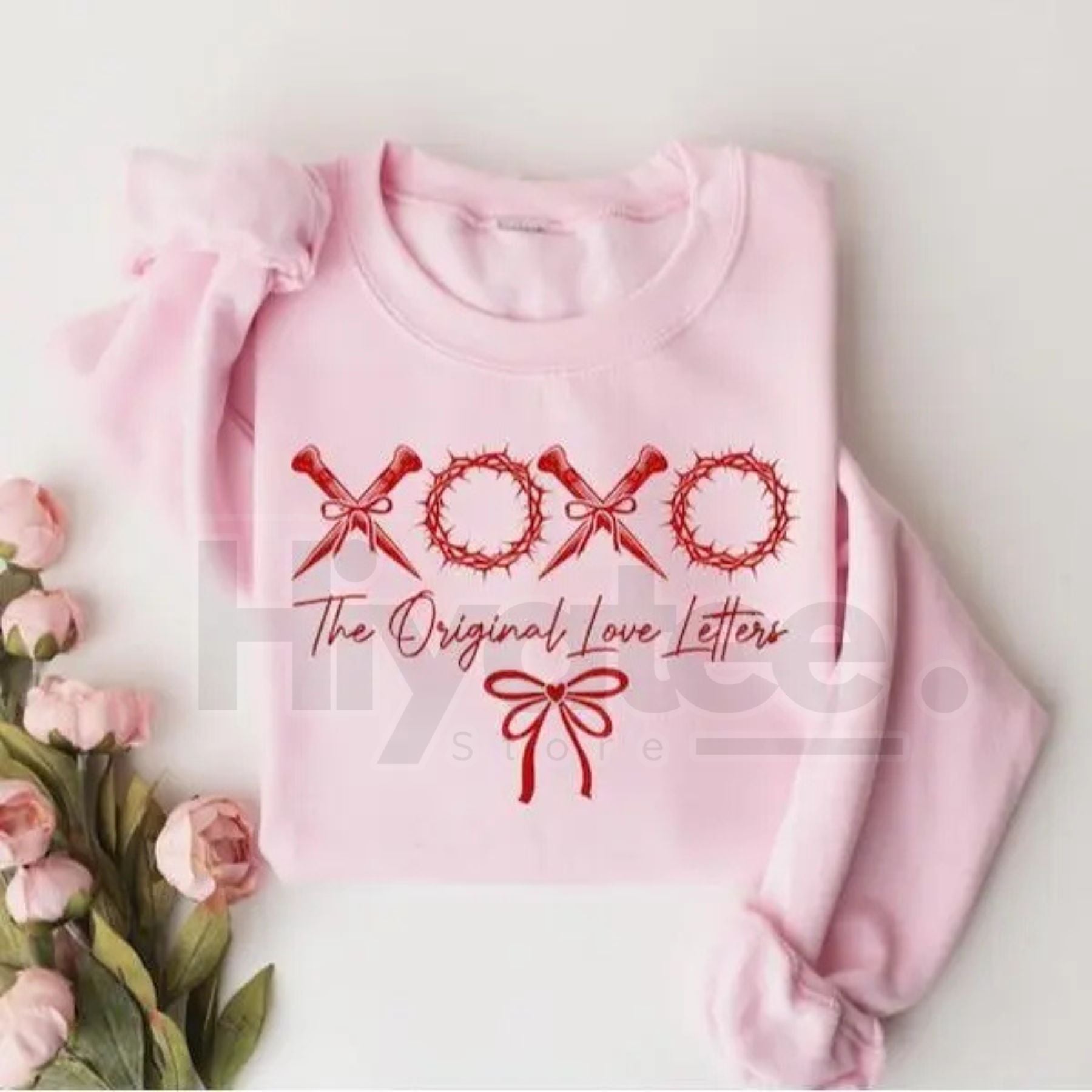XOXO The Original Love Letters Sweatshirt: Christian Valentine’s Bow Shirt