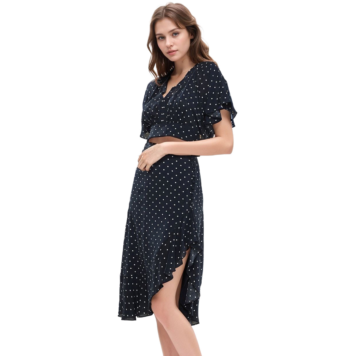 Women's Wrap Asymmetrical Midi Skirt