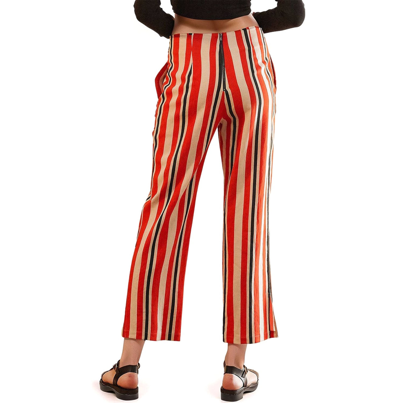 Women's Hi-waisted Cropped Pants in Poppy Multi