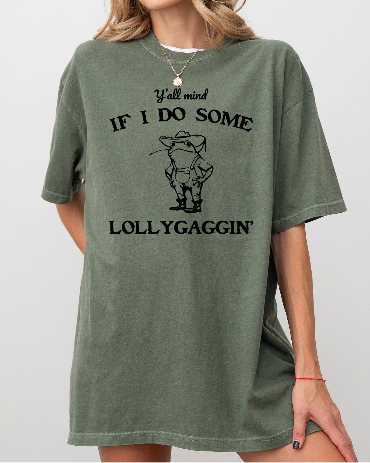 Y'all Mind If I Do Some Lollygaggin, Frog, Funny, Aesthetic, Meme, Toad Comfort Colors Tee