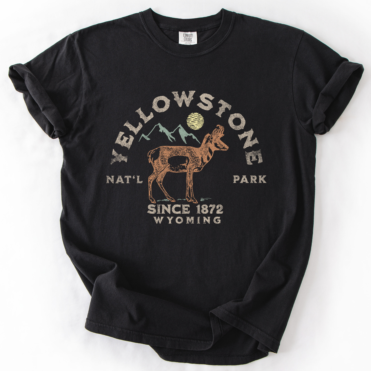 Yellowstone National Park Wyoming Nature Outdoors Camping Hiking Comfort Colors Tee