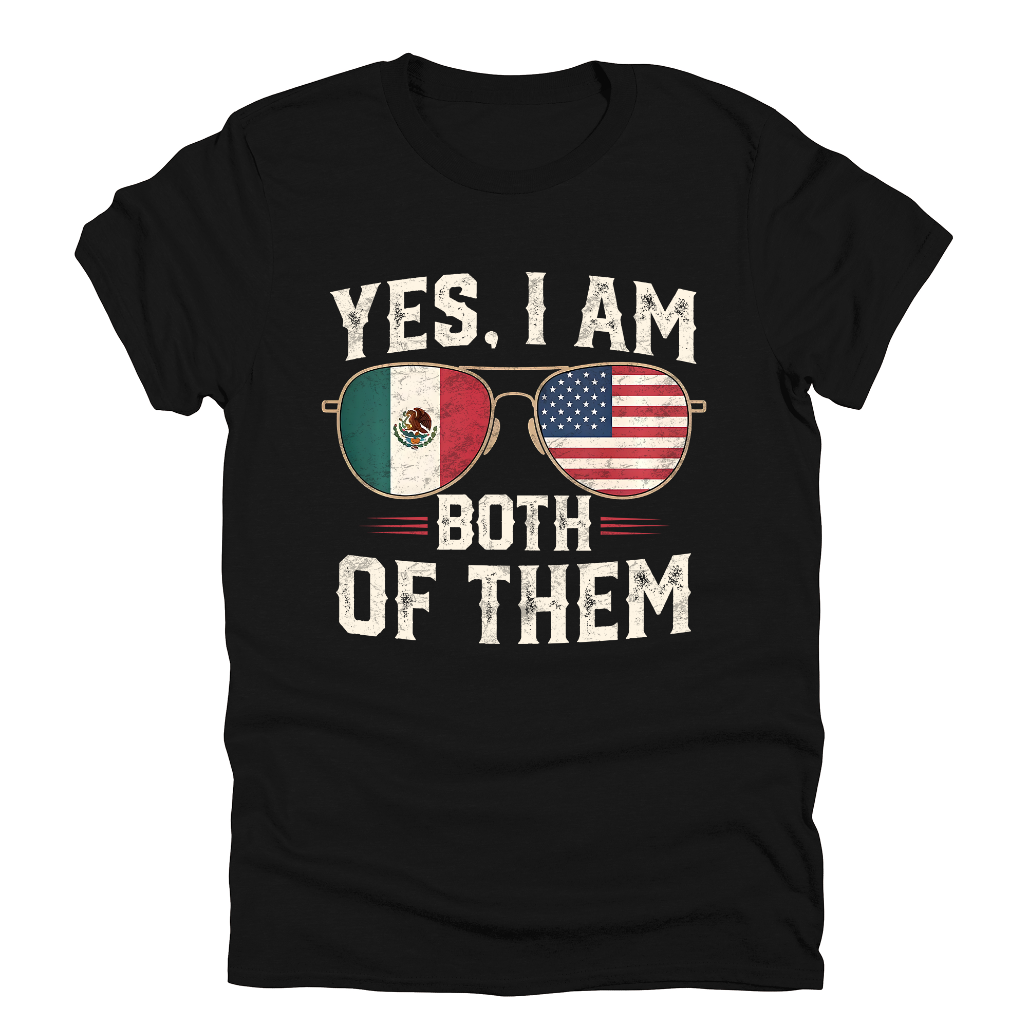 Yes I Am Both Of Them Mexican American Immigrant Pride Ethnic Identity Graphic Tee