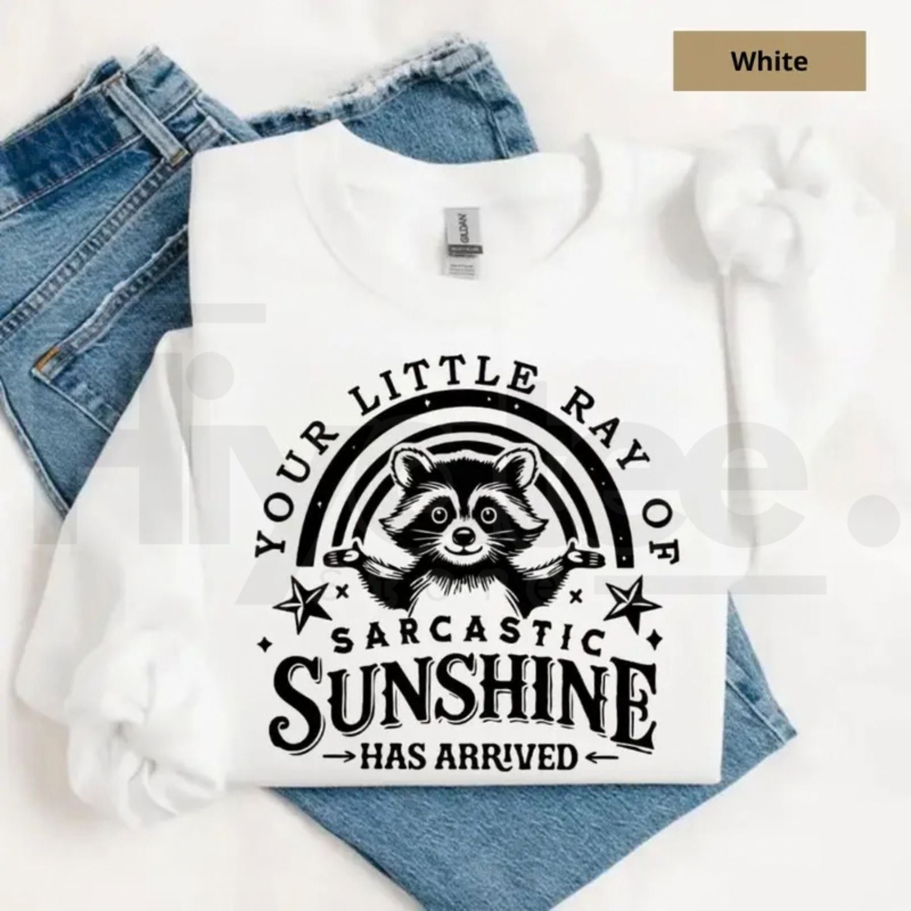 Your Little Ray Of Sarcastic Sunshine Sweatshirt: Funny Sassy Raccoon Crewneck