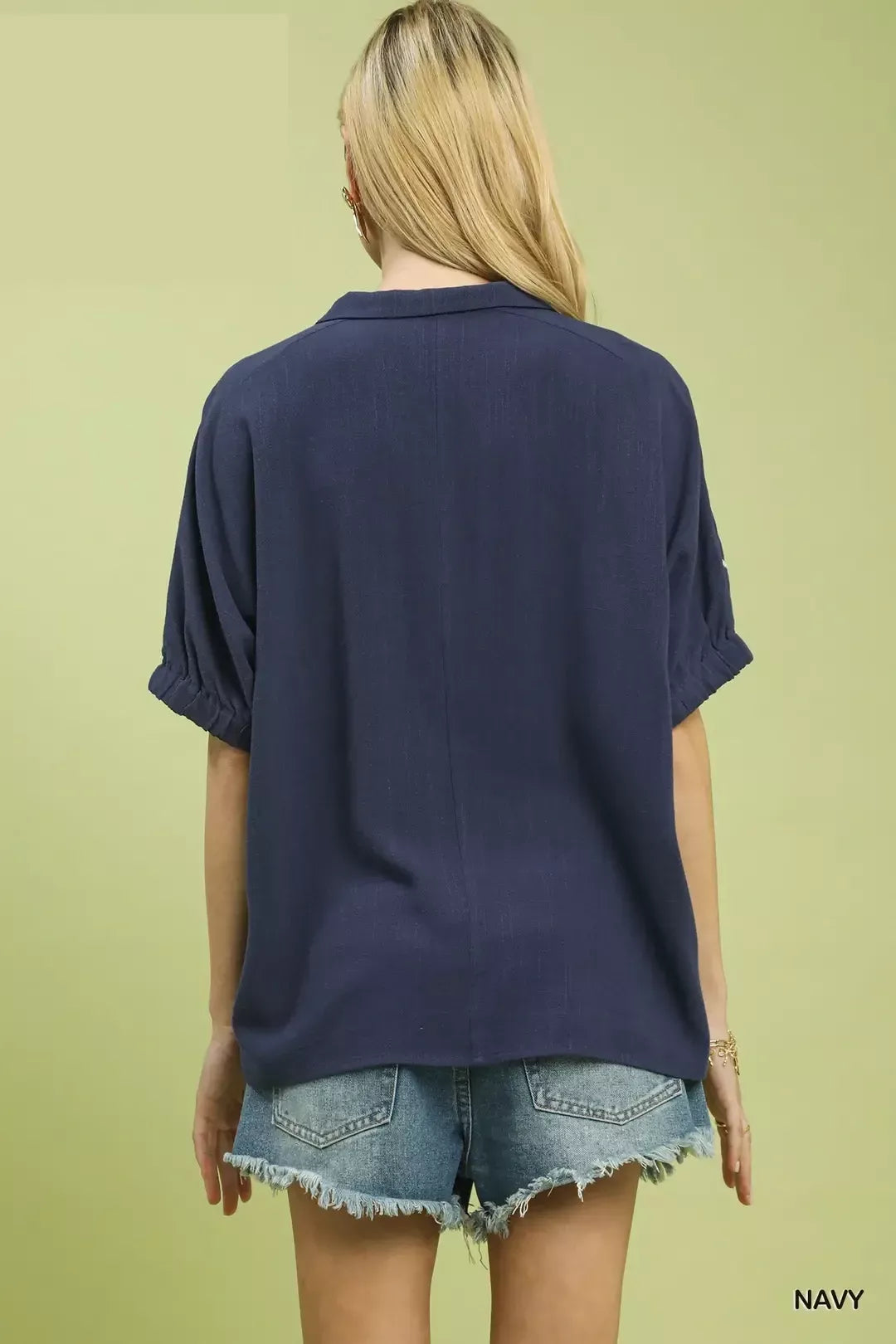 Umgee Floral Embroidered Sleeve Blouse