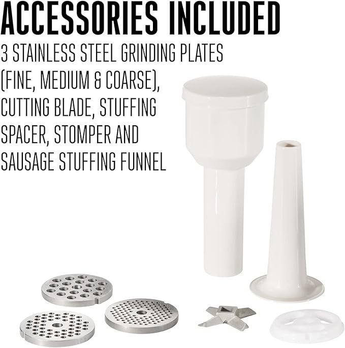 Meat Grinder & Sausage Stuffer, 570 Watt,Stainless Steel