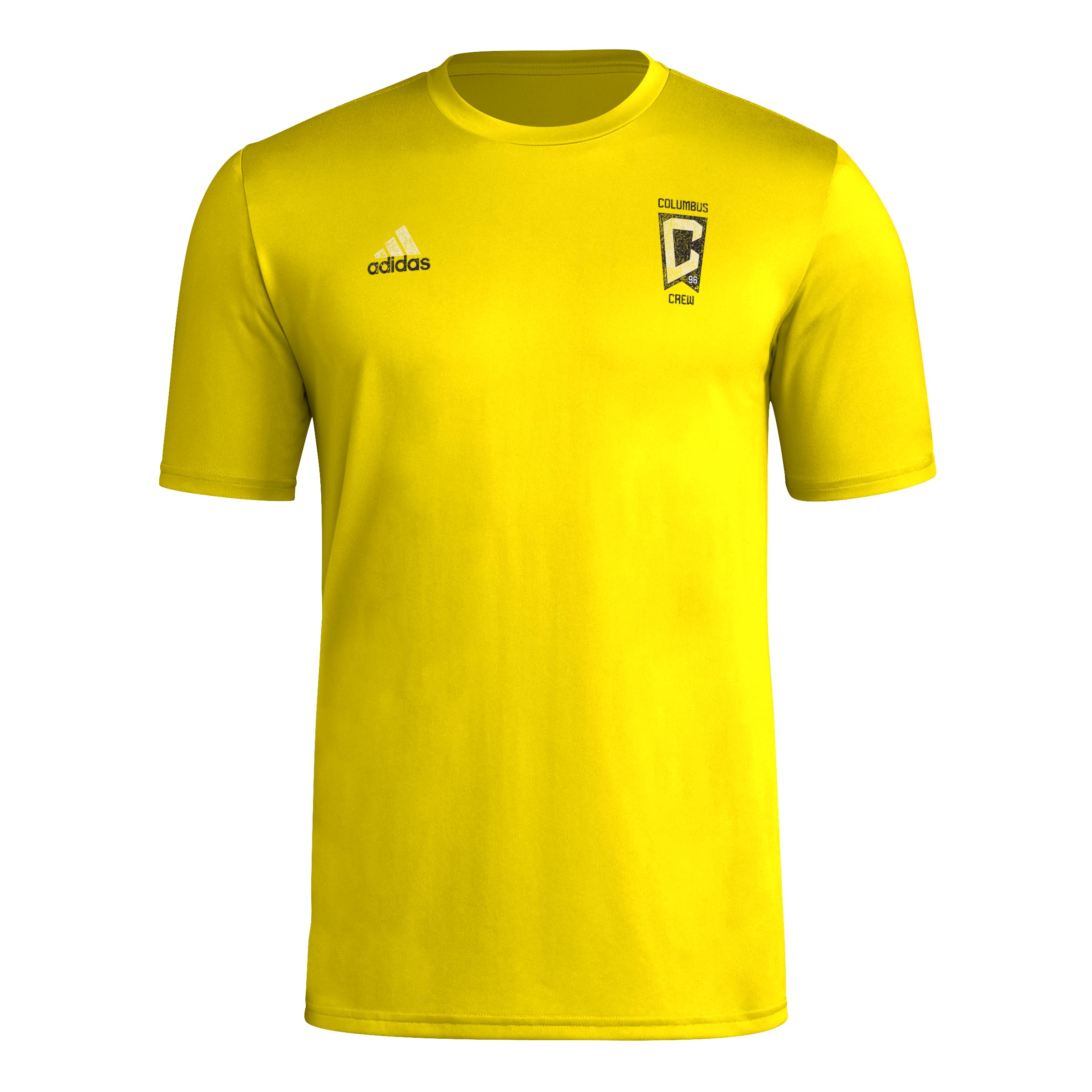 adidas Mens Short Sleeve Pre-Game T-Shirt Team Yellow/Columbus Crew XX-Large