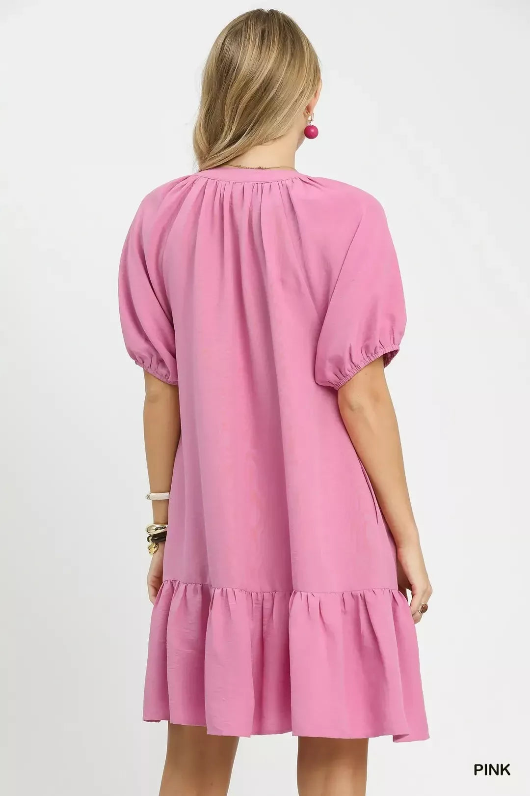 Umgee Embroidered Floral Babydoll Dress