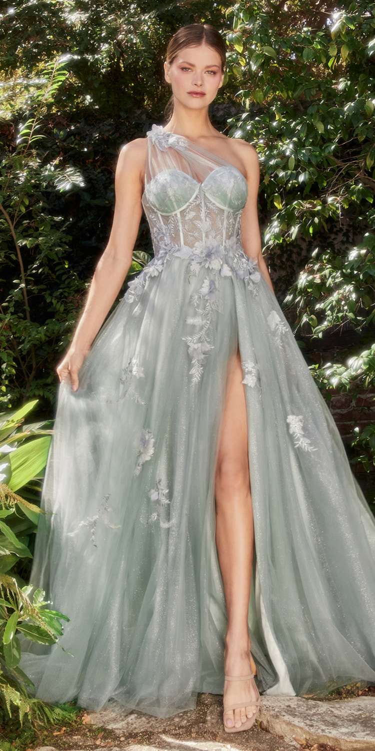 Andrea & Leo A1053 Leila A-Line Ball Gown One Shoulder