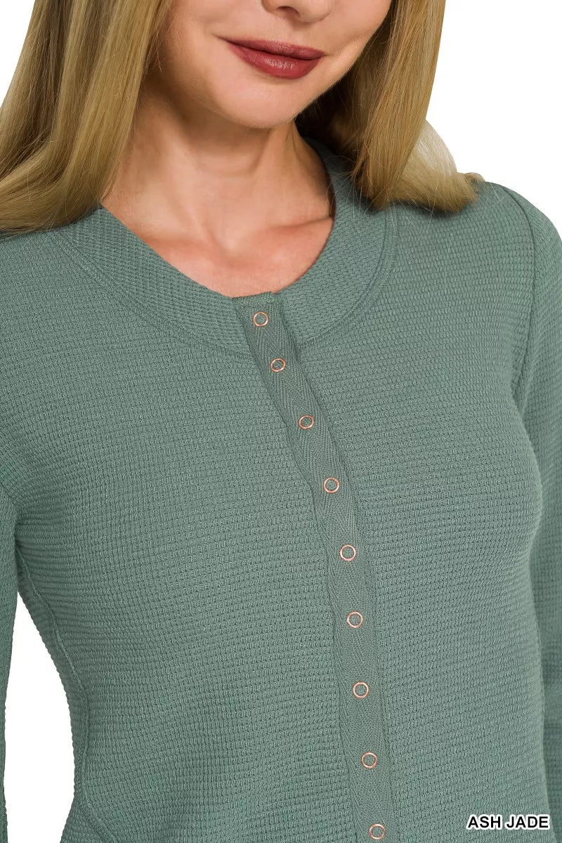 Zenana Double Knit Snap Button Shirts