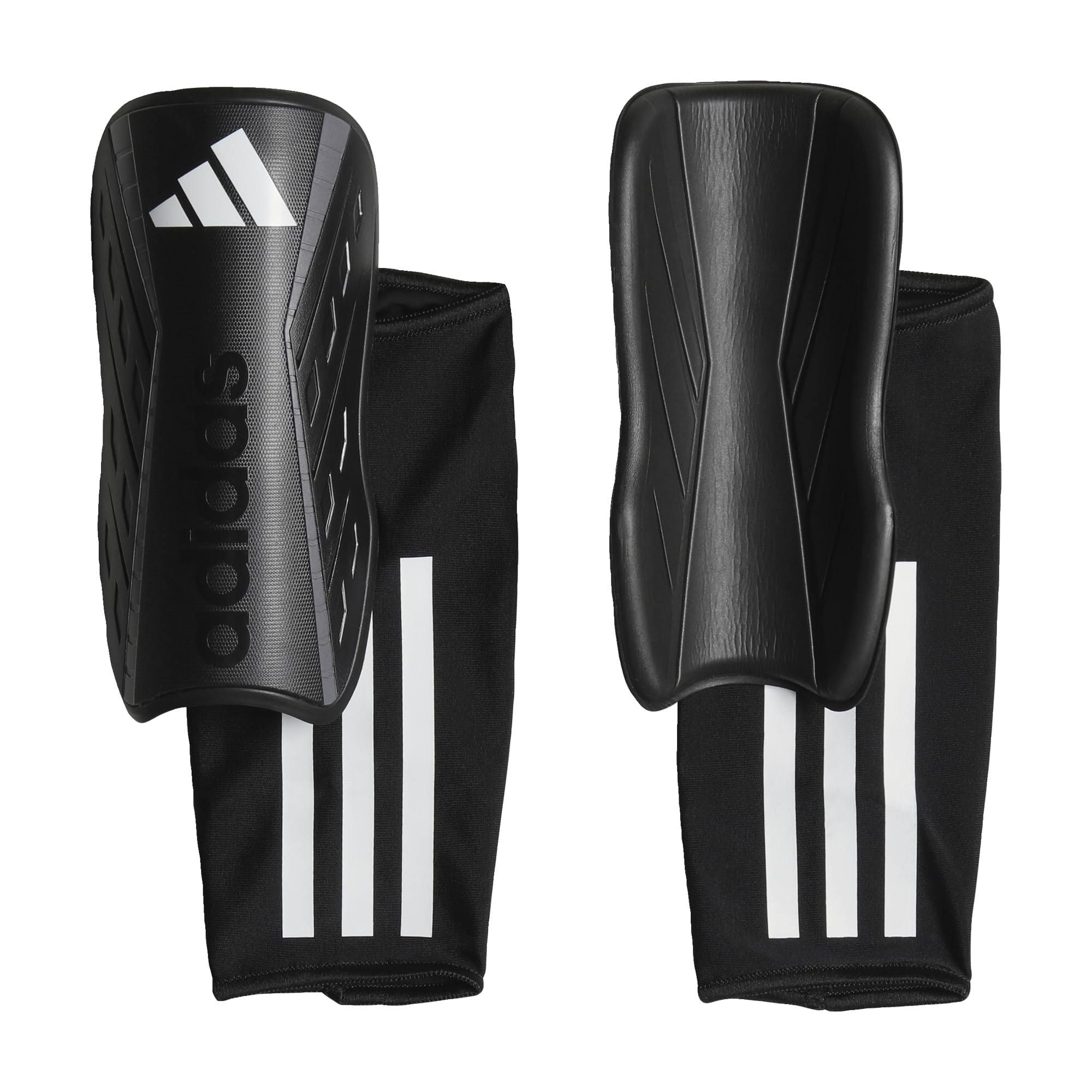 adidas Unisex-Adult Tiro Soft Ground League Shin Guards Black/White/Iron Metallic Large