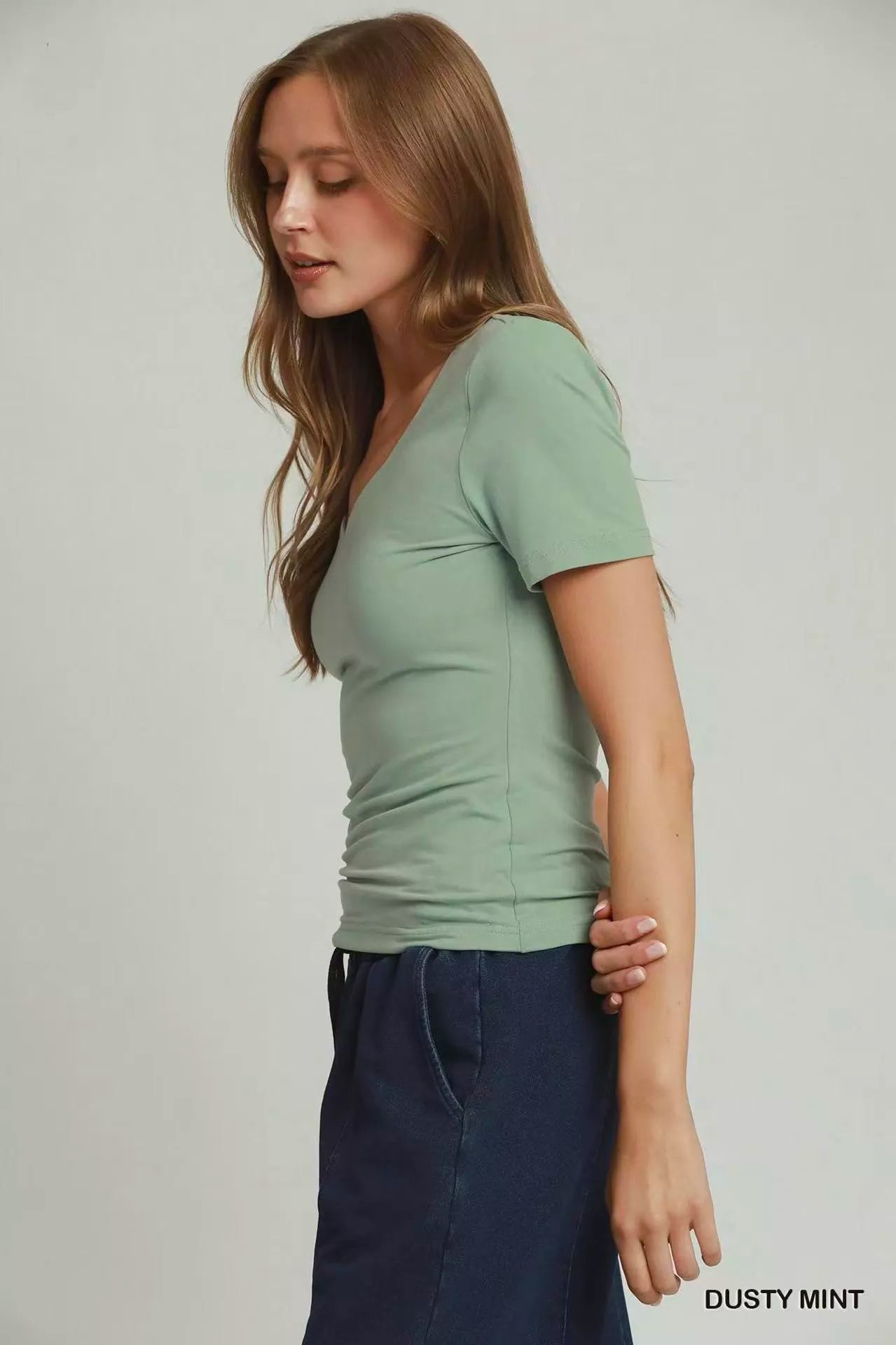 Umgee Sweetheart Neckline Front Double-Lined Top