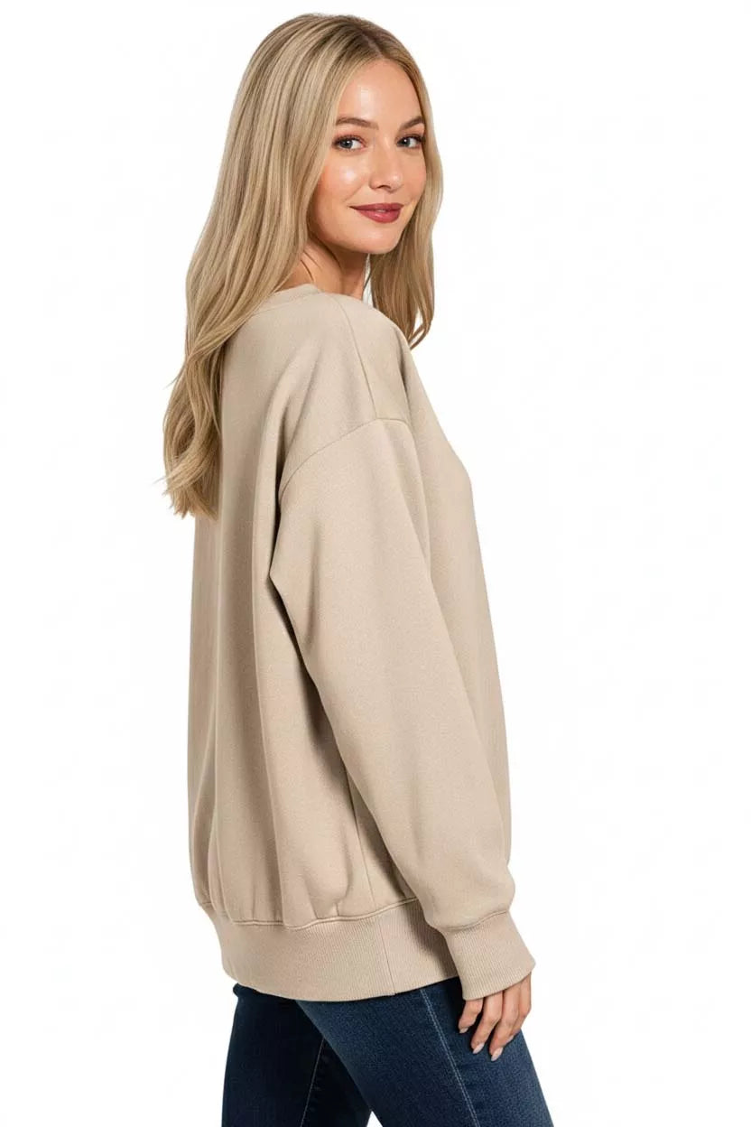 Zenana Fleece Boat Neck Sweatshirt