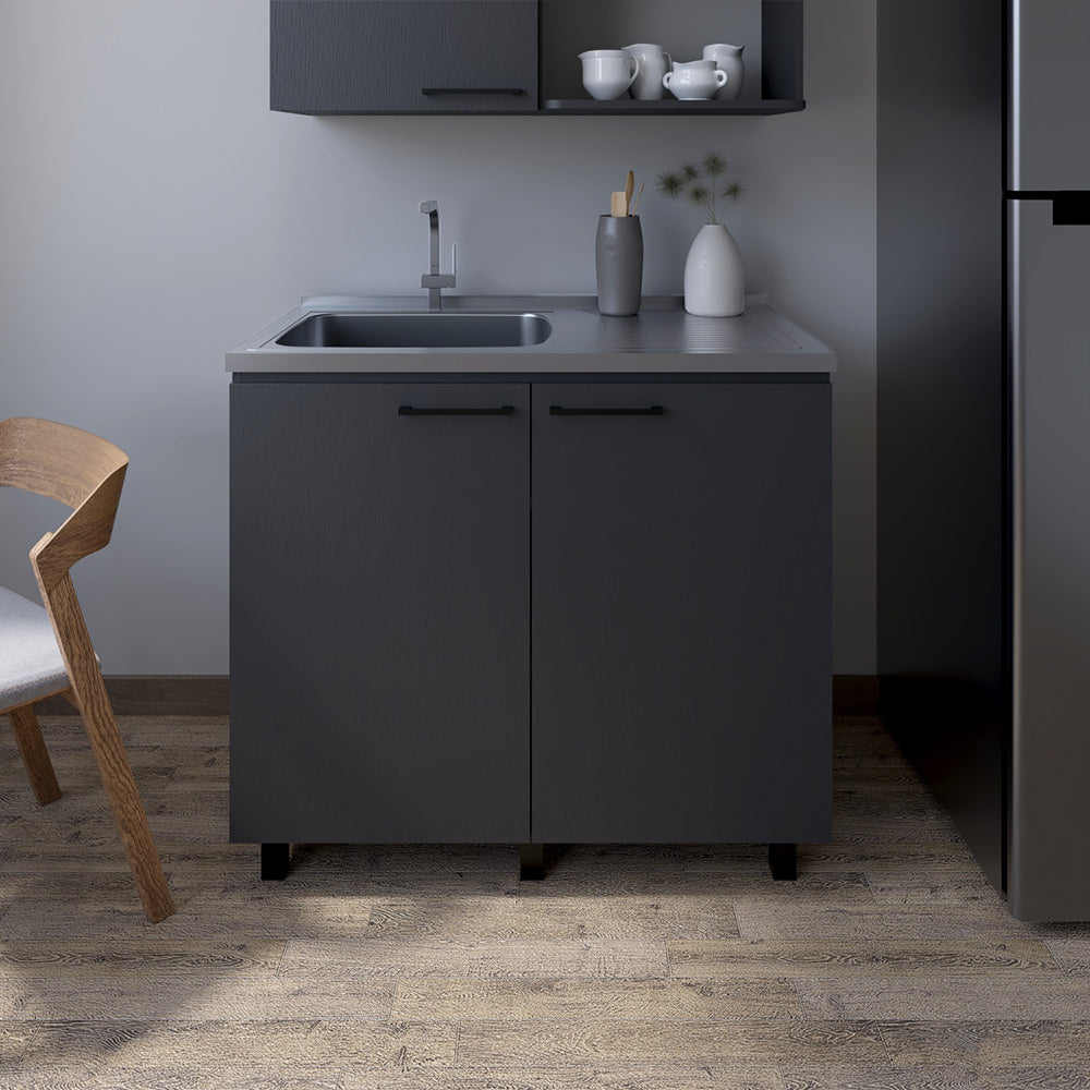 Utility Sink Cabinet Burwood, Kitchen, Black