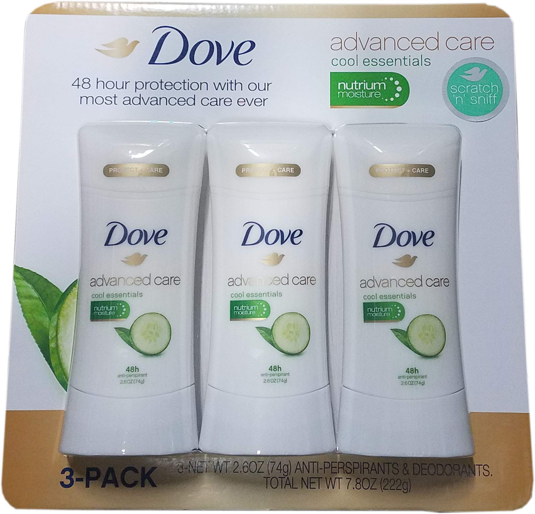 Dove Advanced Care Cool Essentials Antiperspirant 2.6 Ounce (Pack of 3)