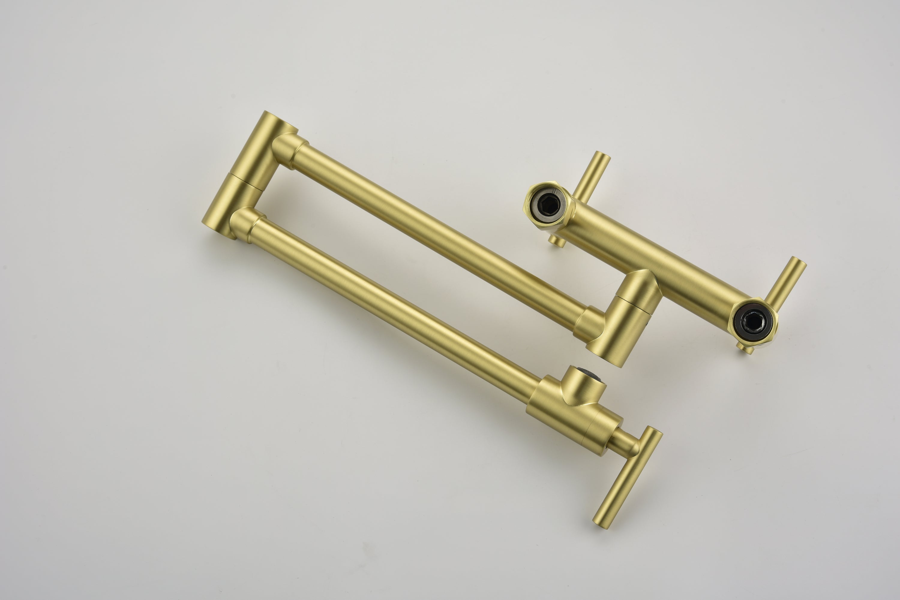 Pot Filler Faucets Both Hot Cold Water Wall Faucet Brass Faucets Kitchen Folding Kitchen Faucets Commercial Sink Faucet 3 Handles 2 Holes Joint Swing Arm Faucets