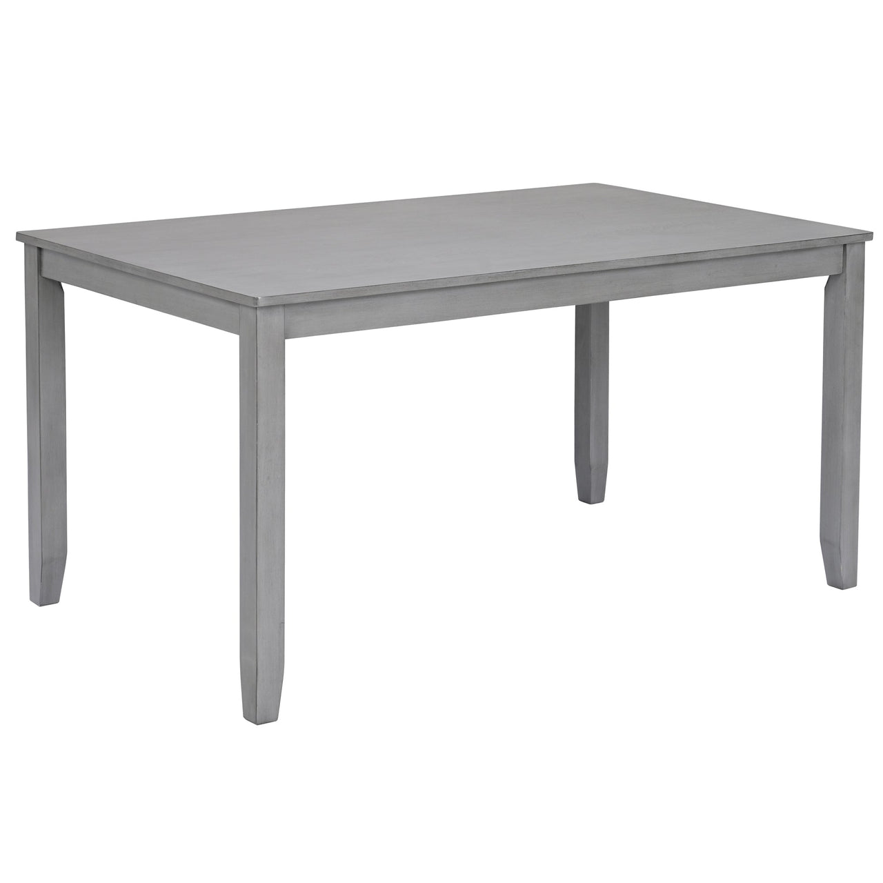 6PCs Kitchen Dining Set, Rectangular Wooden Dining Table with 4 Upholstered Chairs and a Bench, Dining Table Set for 6 People, Living Room, Home Bar and Kitchen, Gray