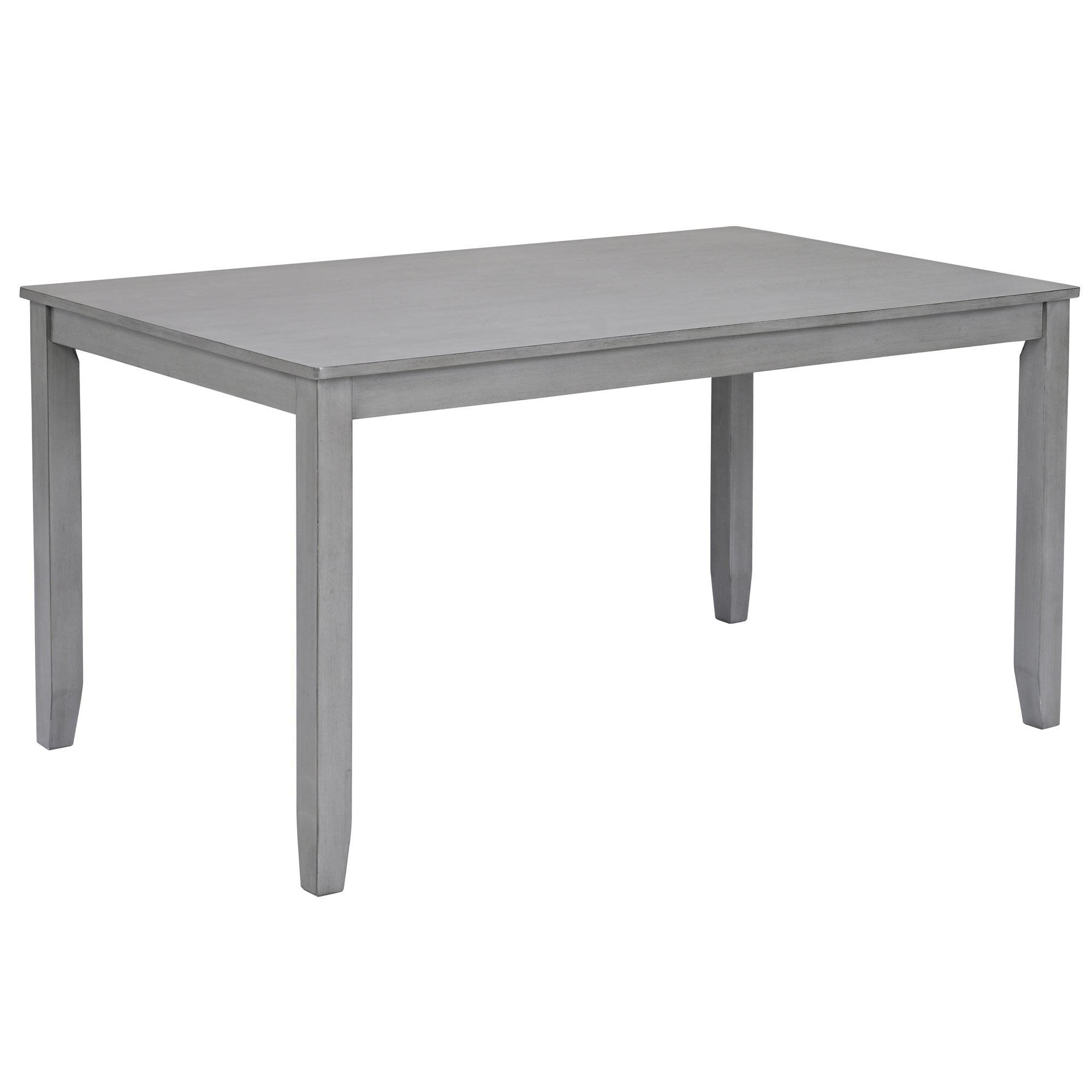 6PCs Kitchen Dining Set, Rectangular Wooden Dining Table with 4 Upholstered Chairs and a Bench, Dining Table Set for 6 People, Living Room, Home Bar and Kitchen, Gray