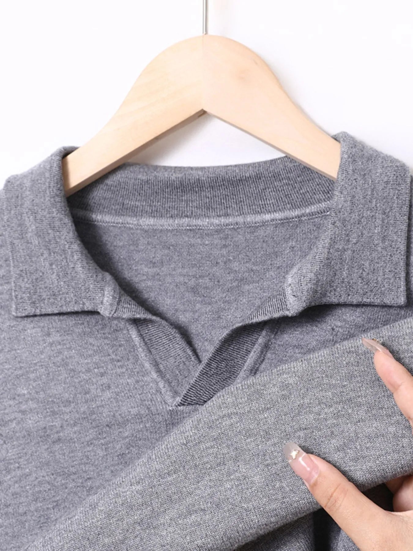 Men's Full Size Collared Neck Long Sleeve Polo Plus Size