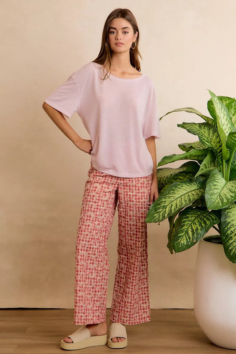 BiBi Solid Jersey Relaxed Fit Short Sleeves Pocket Top