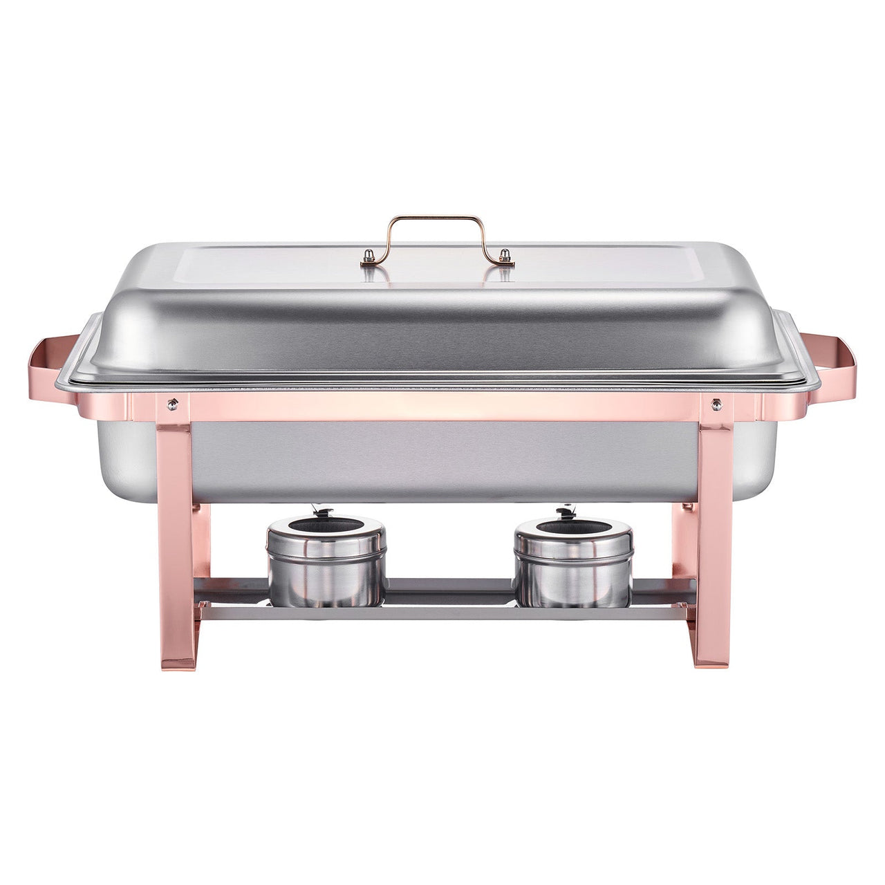 8 Qt 2 Pack Rectangle Chafing Dish Buffet Set Full Size Pan Stainless Steel