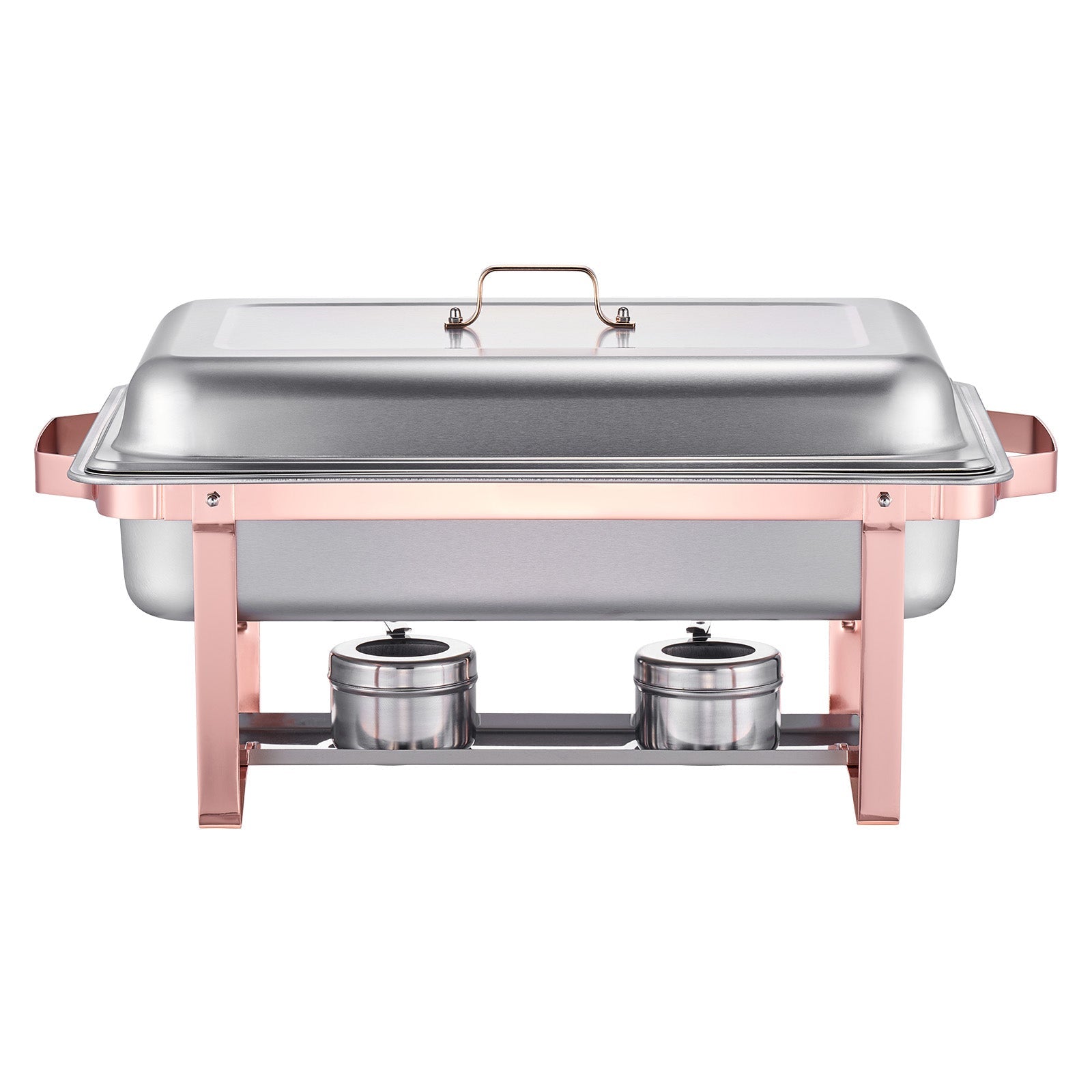 8 Qt 2 Pack Rectangle Chafing Dish Buffet Set Full Size Pan Stainless Steel
