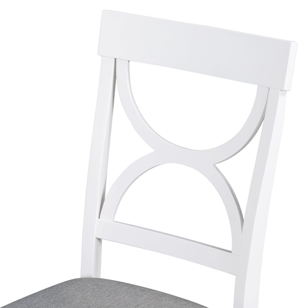 TOPMAX 6-Piece Wood Dining Table Set Kitchen Table Set with Upholstered Bench and 4 Dining Chairs, Farmhouse Style,Gray+White (old sku: SP000003AAK)