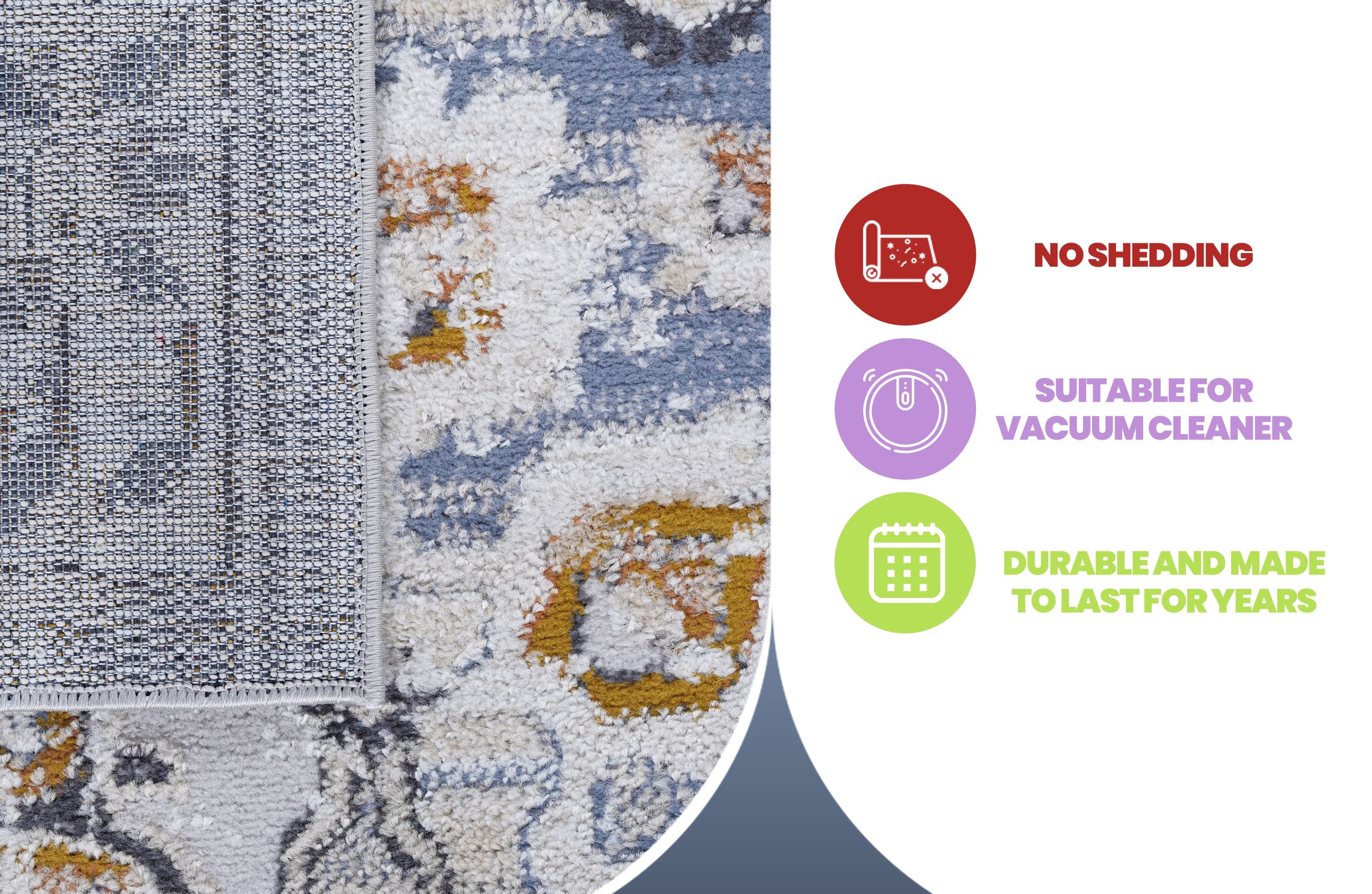 NAAR PAYAS Collection 8X10 Cream / Gold / Medallion Area Rug