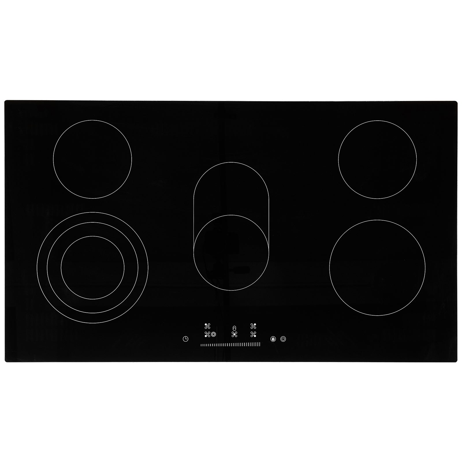 Built-in Electric Cooktop Radiant Ceramic Cooktop 5 Burners 35.4x20.5 inch