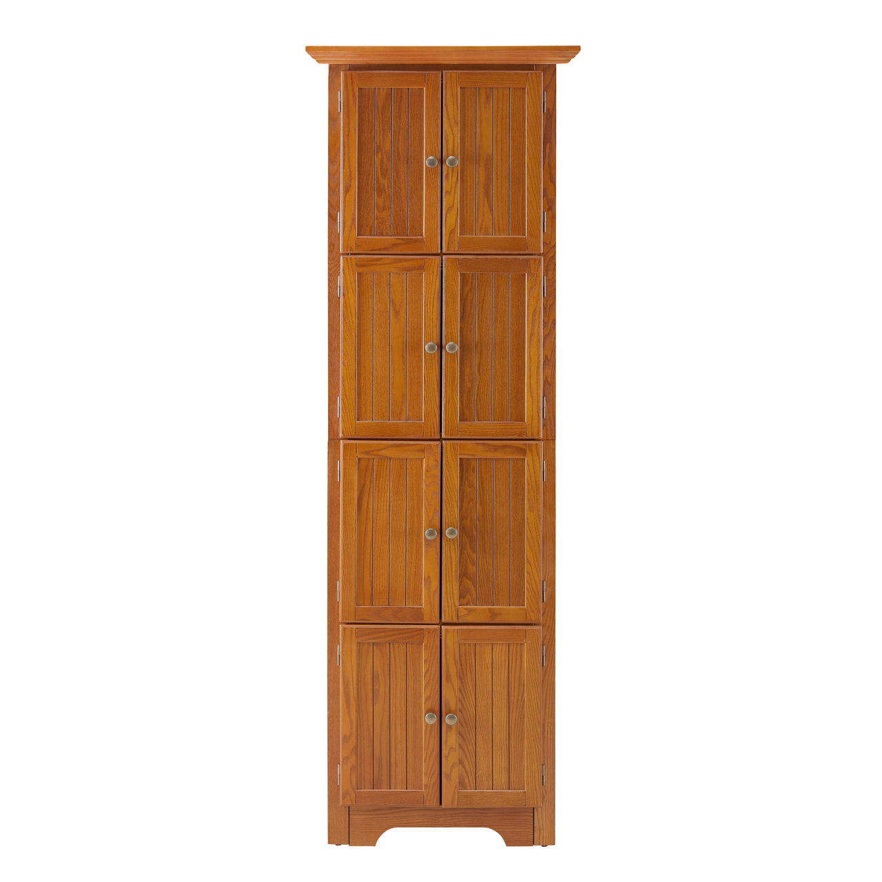 4-Tier 72' Corner Kitchen Pantry Storage Cabinet with 8 Doors Tall Storage Cabinet, Corner Cabinet and Shelves, Home farmhouse bookshelf Cabinet for Bathroom, Living room, Kitchen OAK