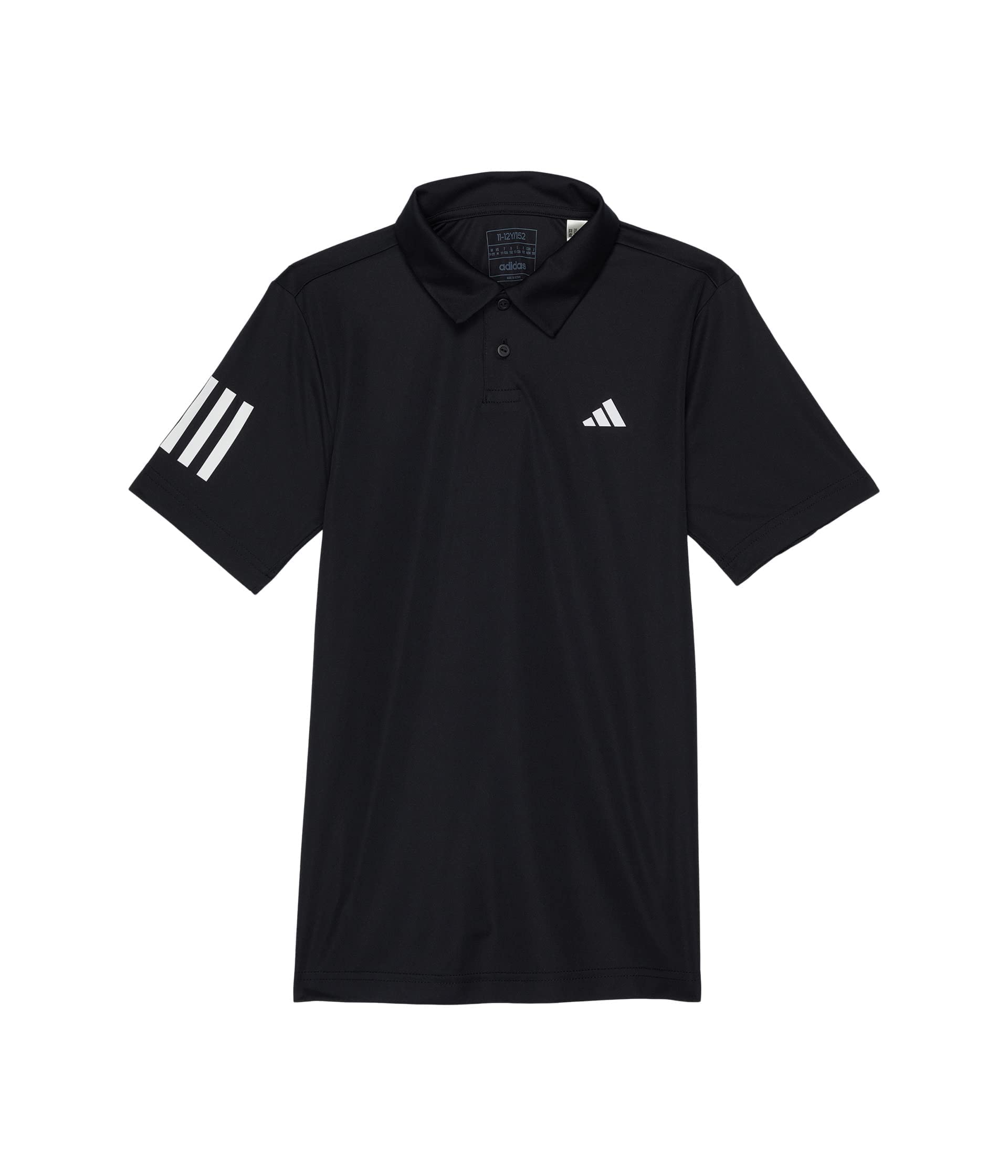 adidas Boys Club Tennis 3-Stripes Polo Shirt Black (2023) Large