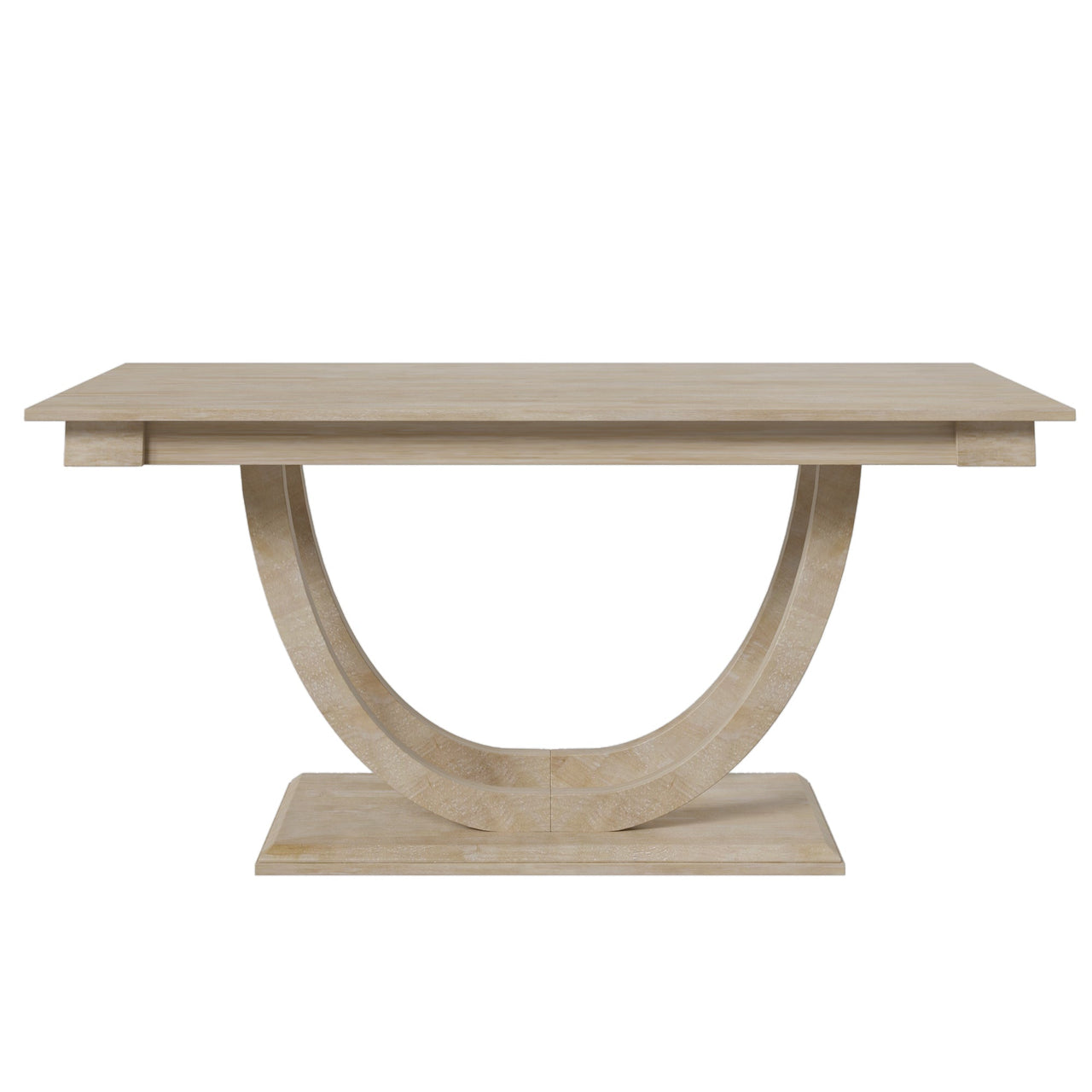 TOPMAX Modern Style Natural Wood 6-Piece Dining Table Set with Bench and Chairs, Upholstered Seats, Rubberwood Frame