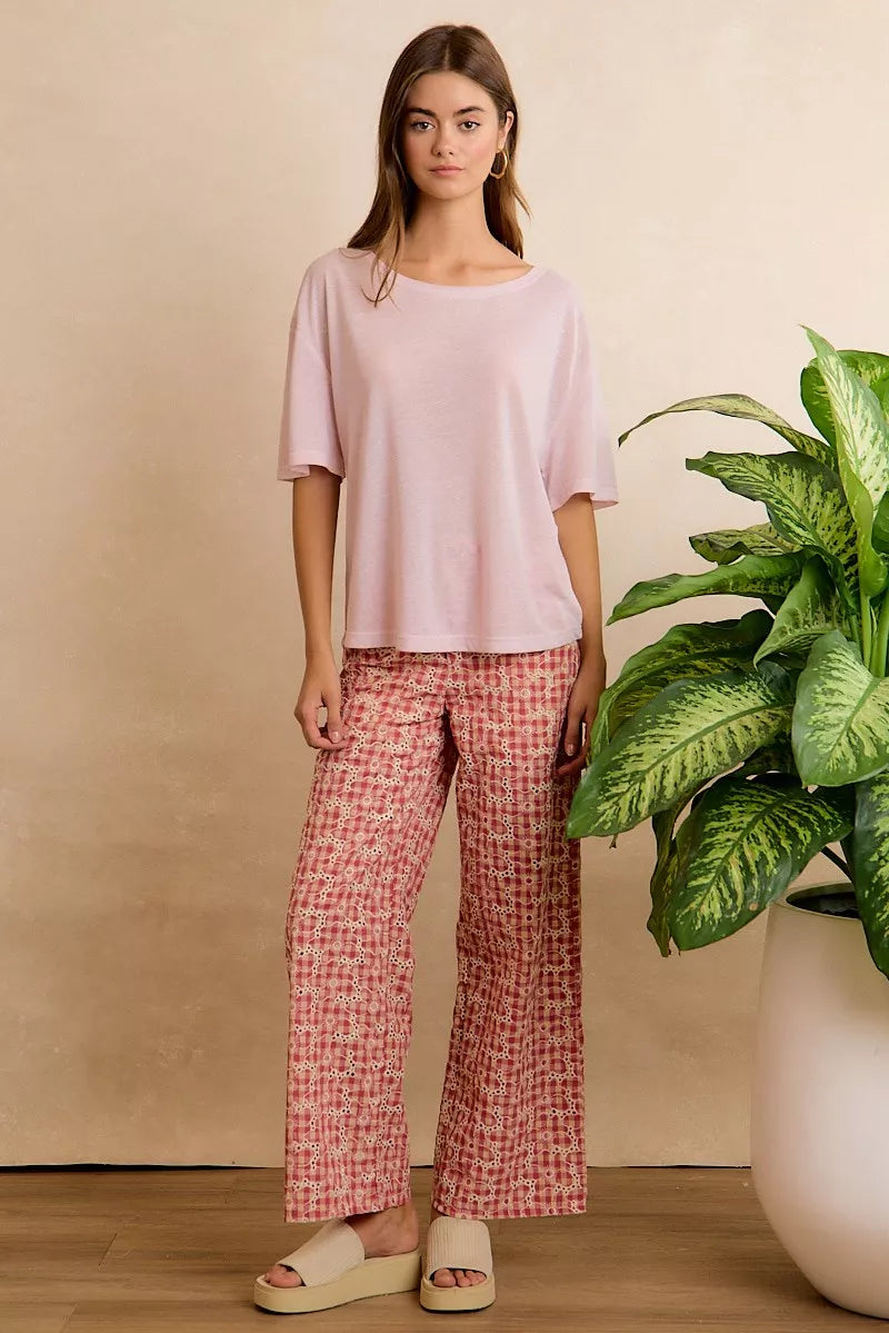 BiBi Solid Jersey Relaxed Fit Short Sleeves Pocket Top