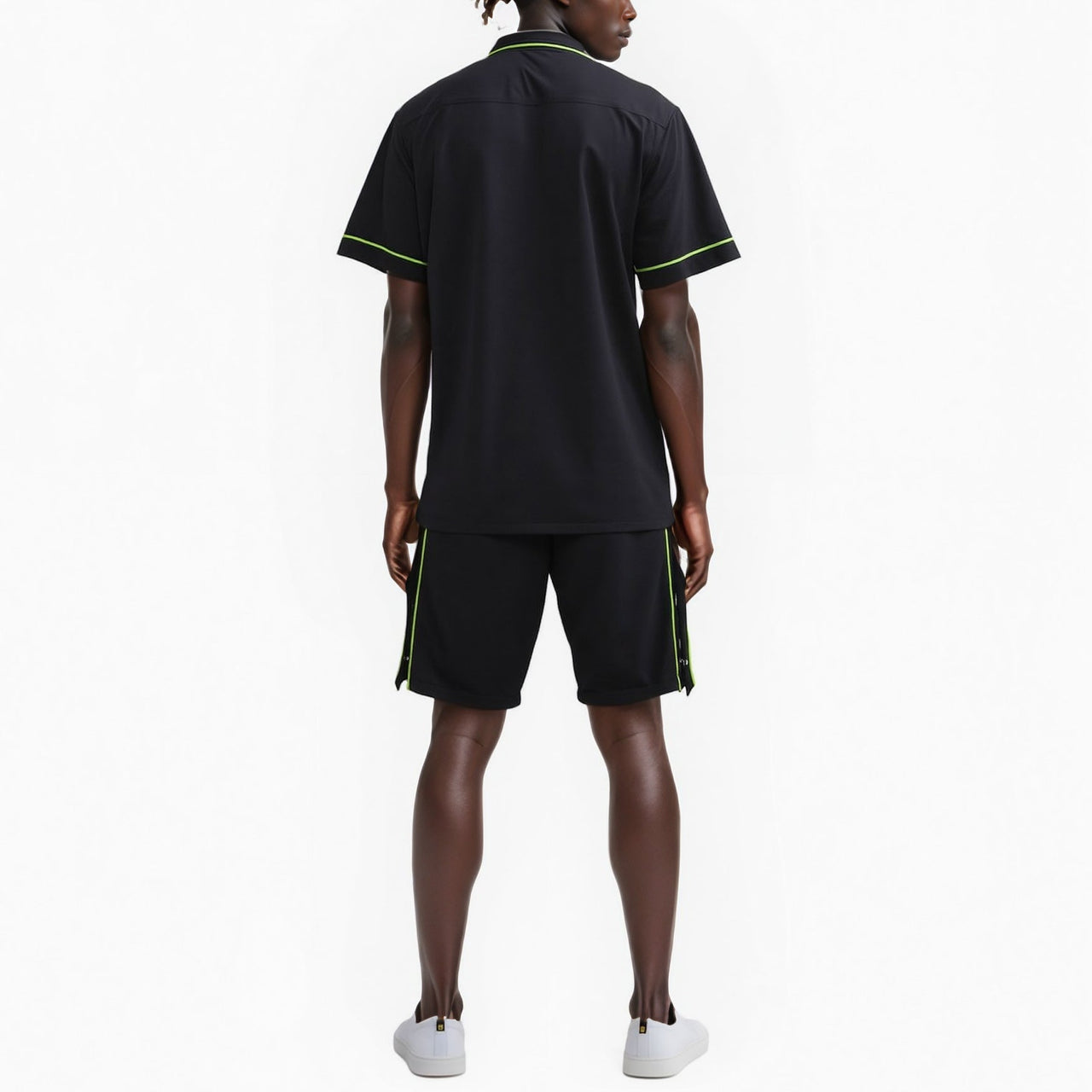 Blank State Men's Snap Button Gym Shorts in Black